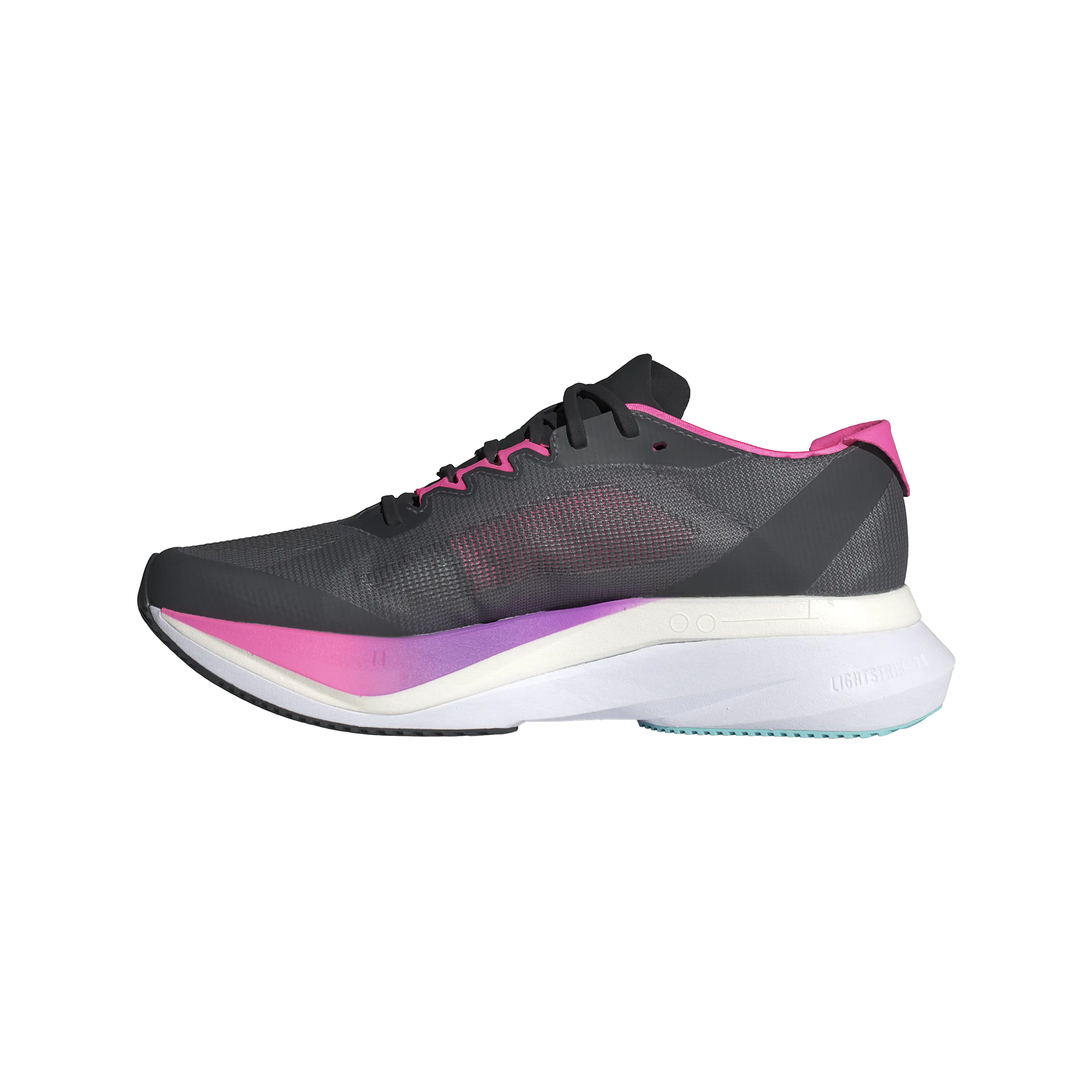 Adidas Adizero Boston 12 (Womens) - Grey Five/Crystal Jade/Lucid Pink