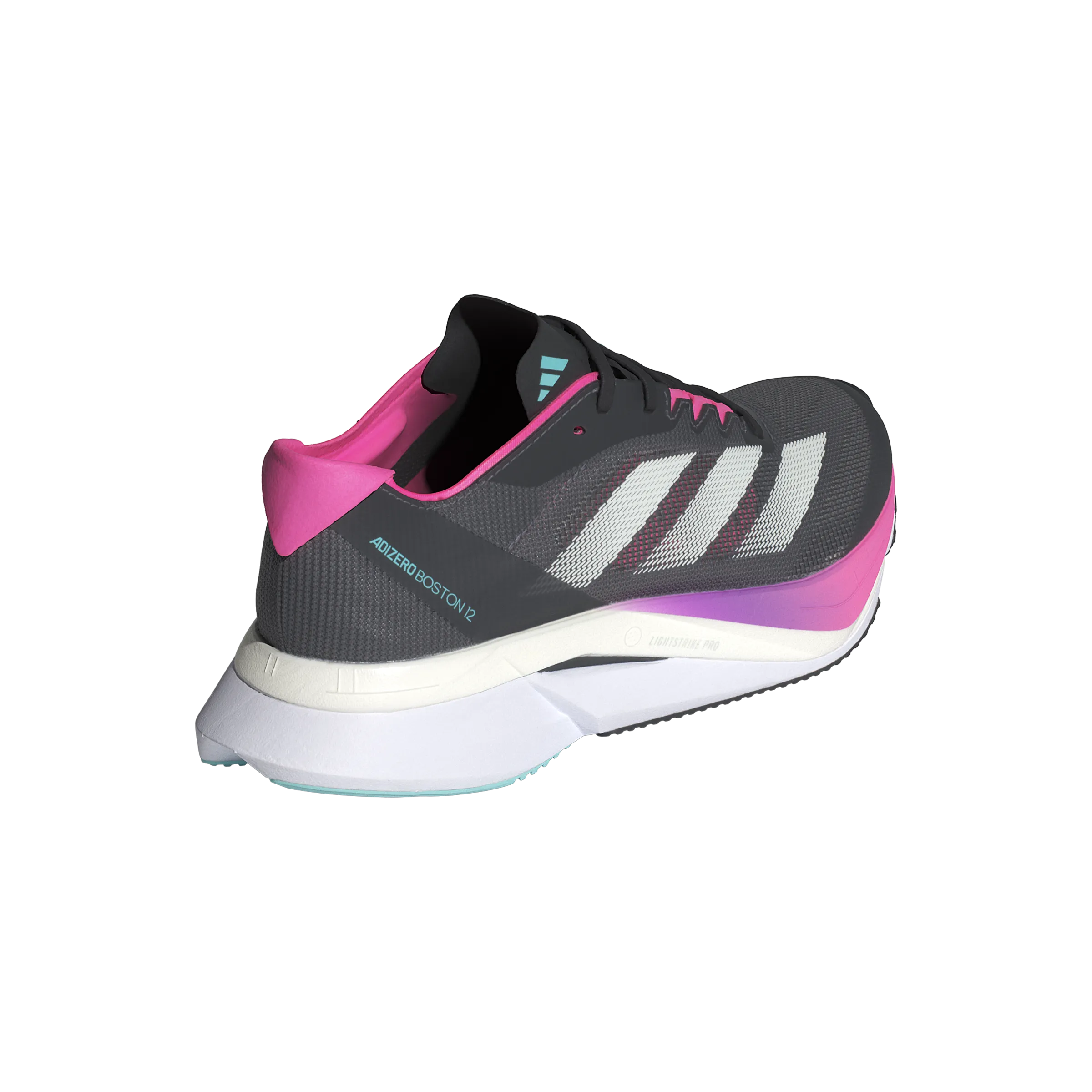 Adidas Adizero Boston 12 (Womens) - Grey Five/Crystal Jade/Lucid Pink