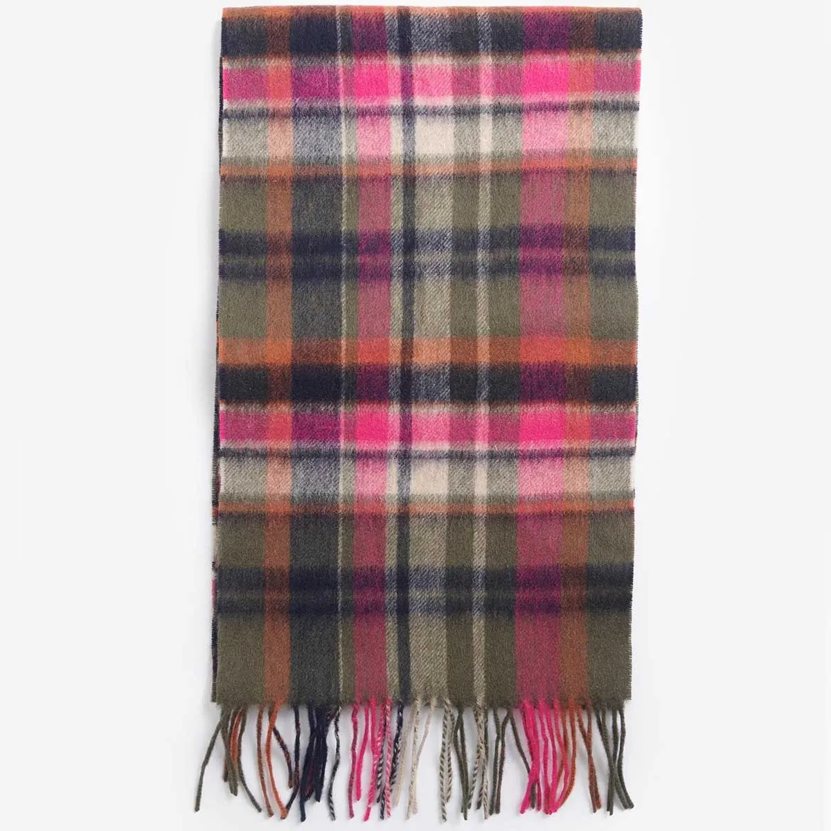 BARBOUR Vintage Winter Plaid Scarf - Pink Dahlia