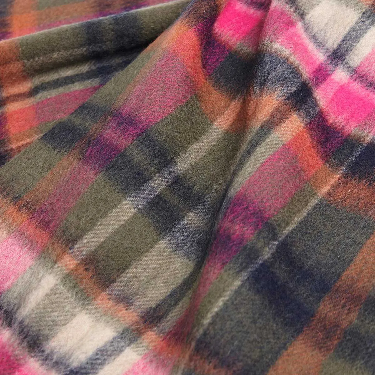 BARBOUR Vintage Winter Plaid Scarf - Pink Dahlia