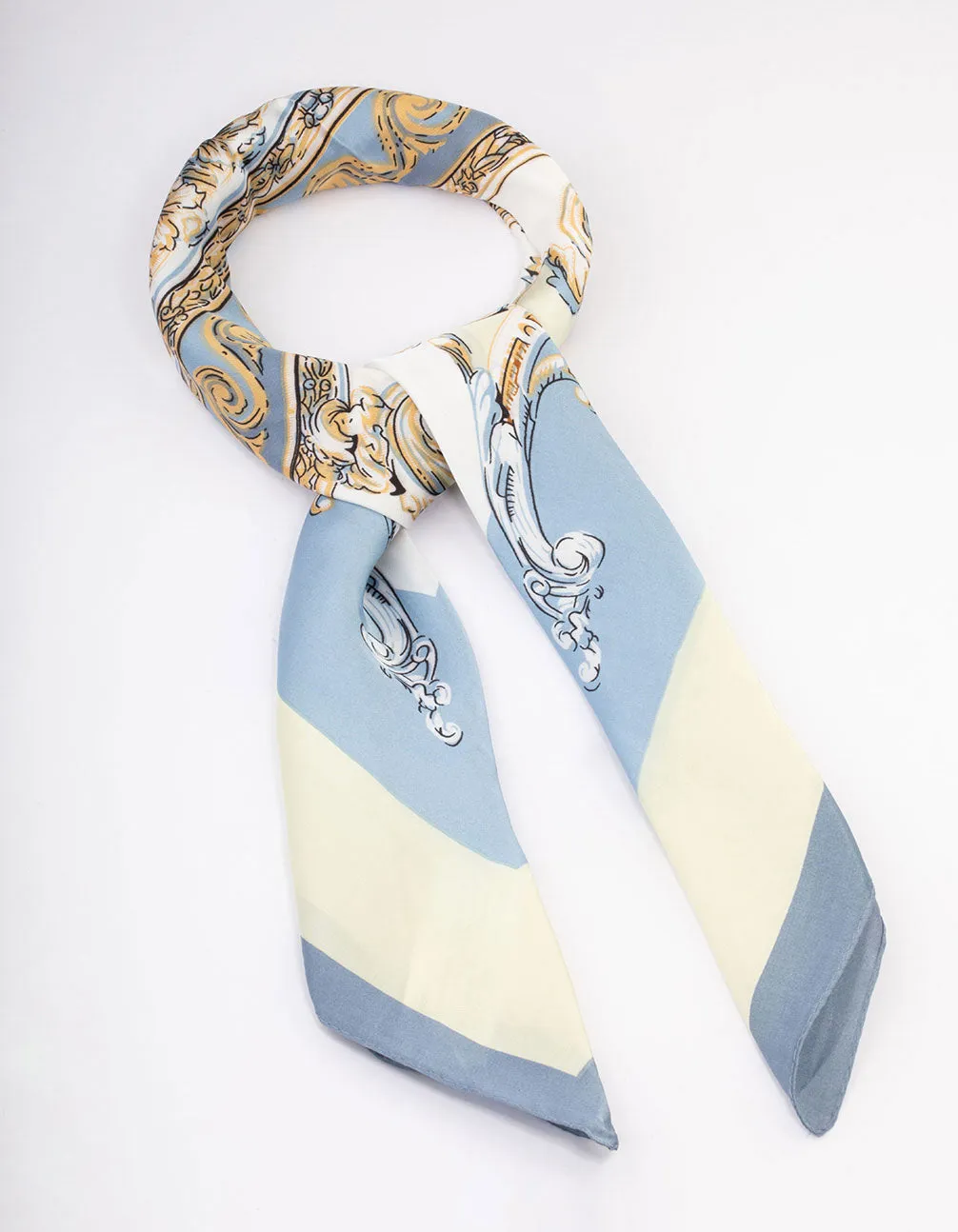 Blue Fabric Regal Printed Scarf