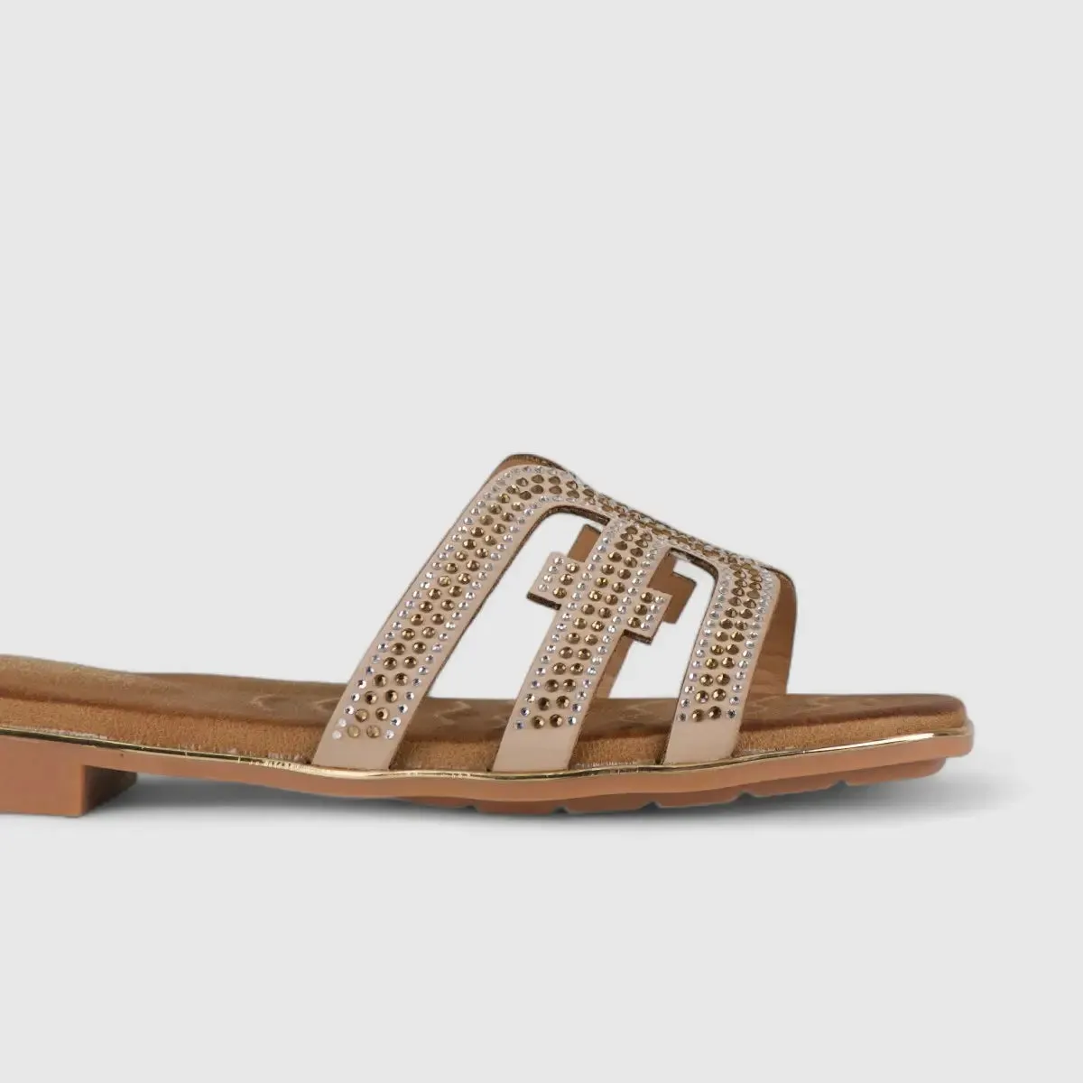 Bulbul Flat Bling  Sandal Beige HAR010