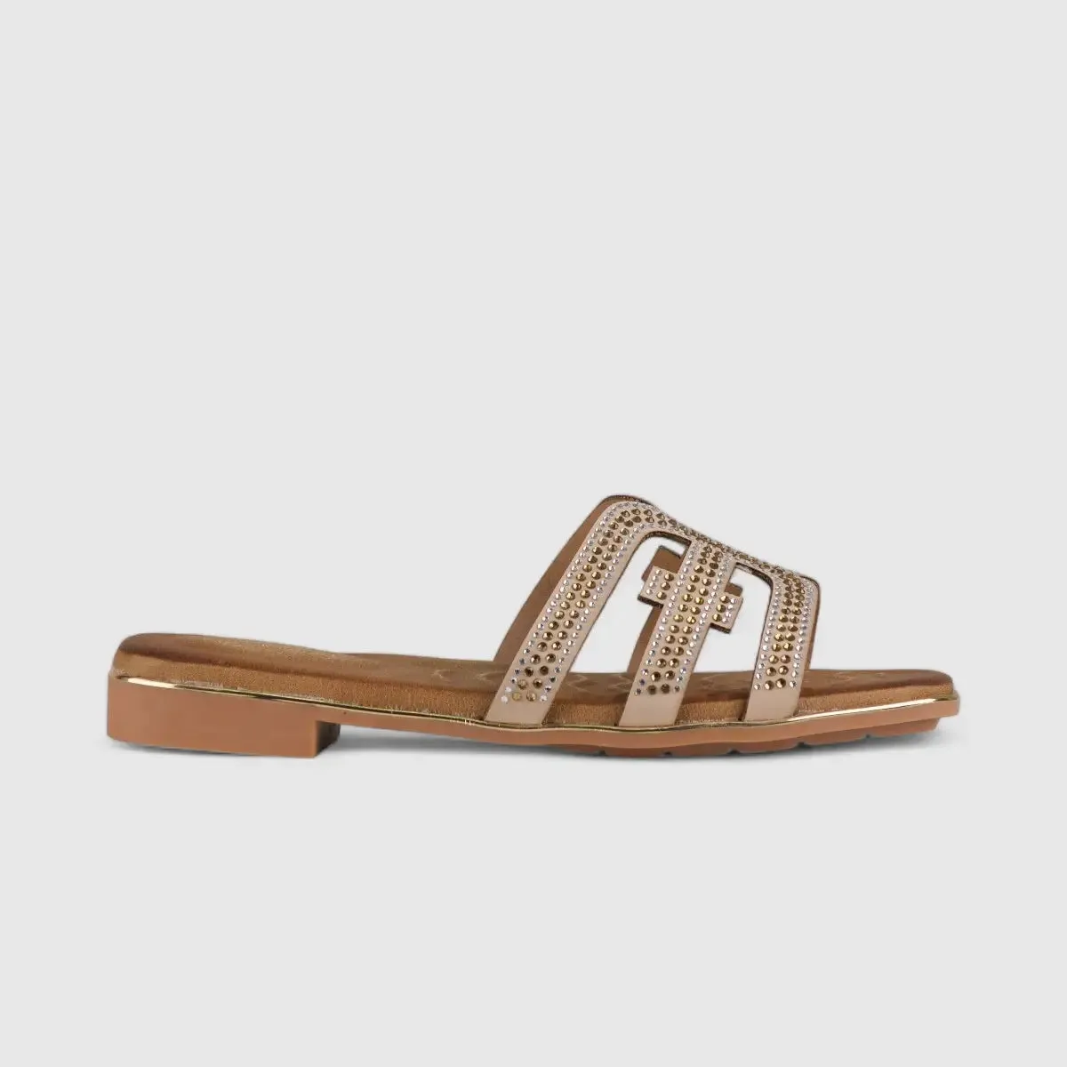 Bulbul Flat Bling  Sandal Beige HAR010