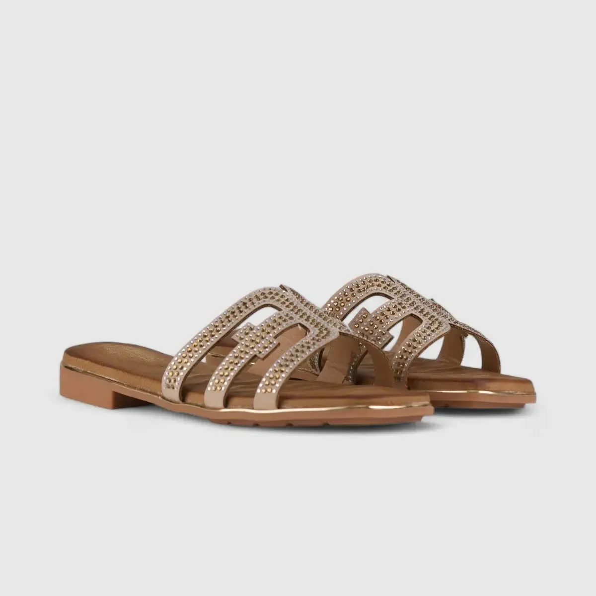 Bulbul Flat Bling  Sandal Beige HAR010