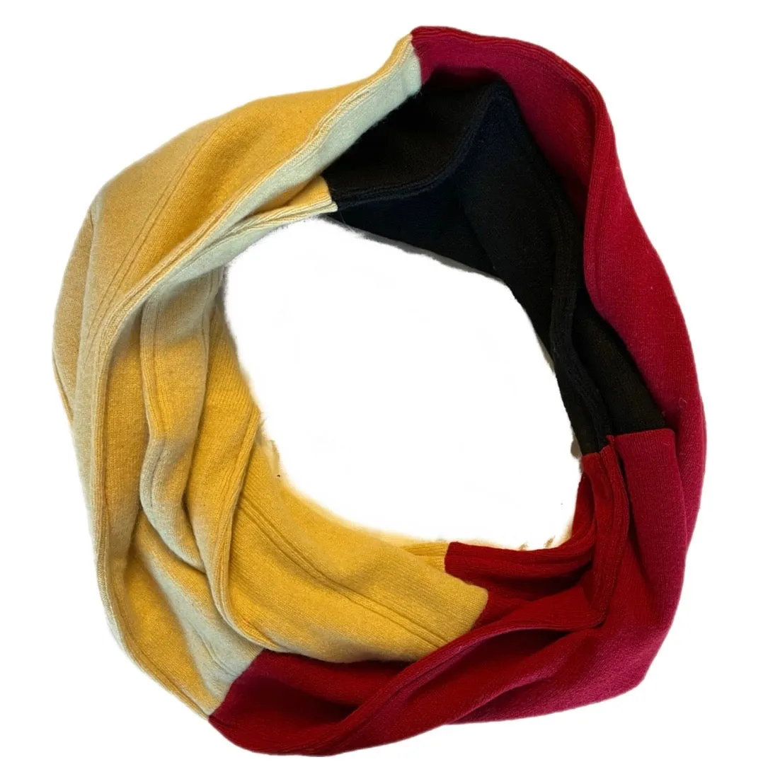 Cashmere Circle Scarf Red & Yellow 208