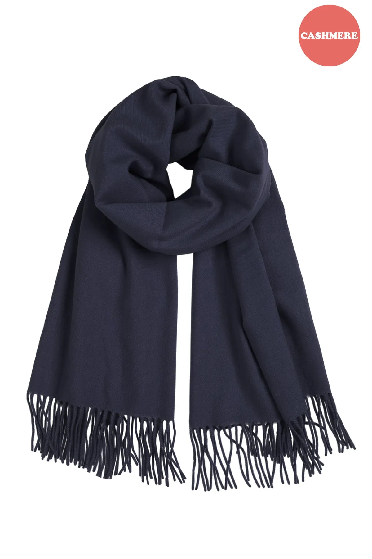 CASHMERE FRINGE WRAP LONG SCARF