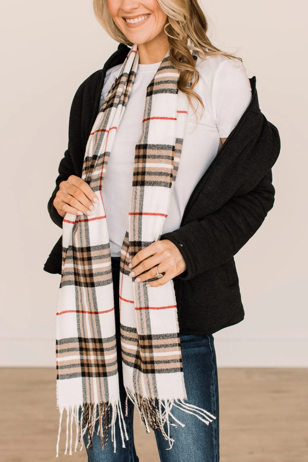 DOORBUSTER Festive Plaid Oblong Scarf