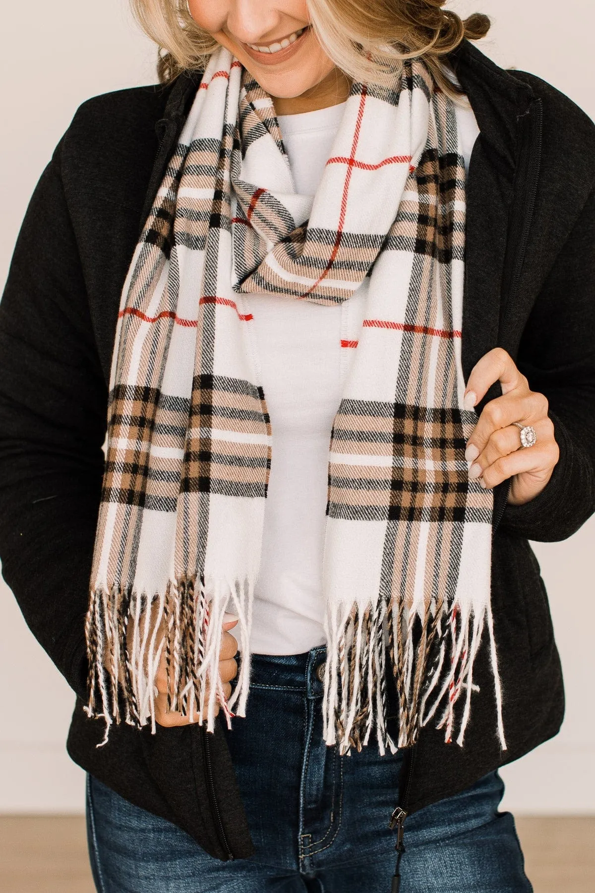 DOORBUSTER Festive Plaid Oblong Scarf