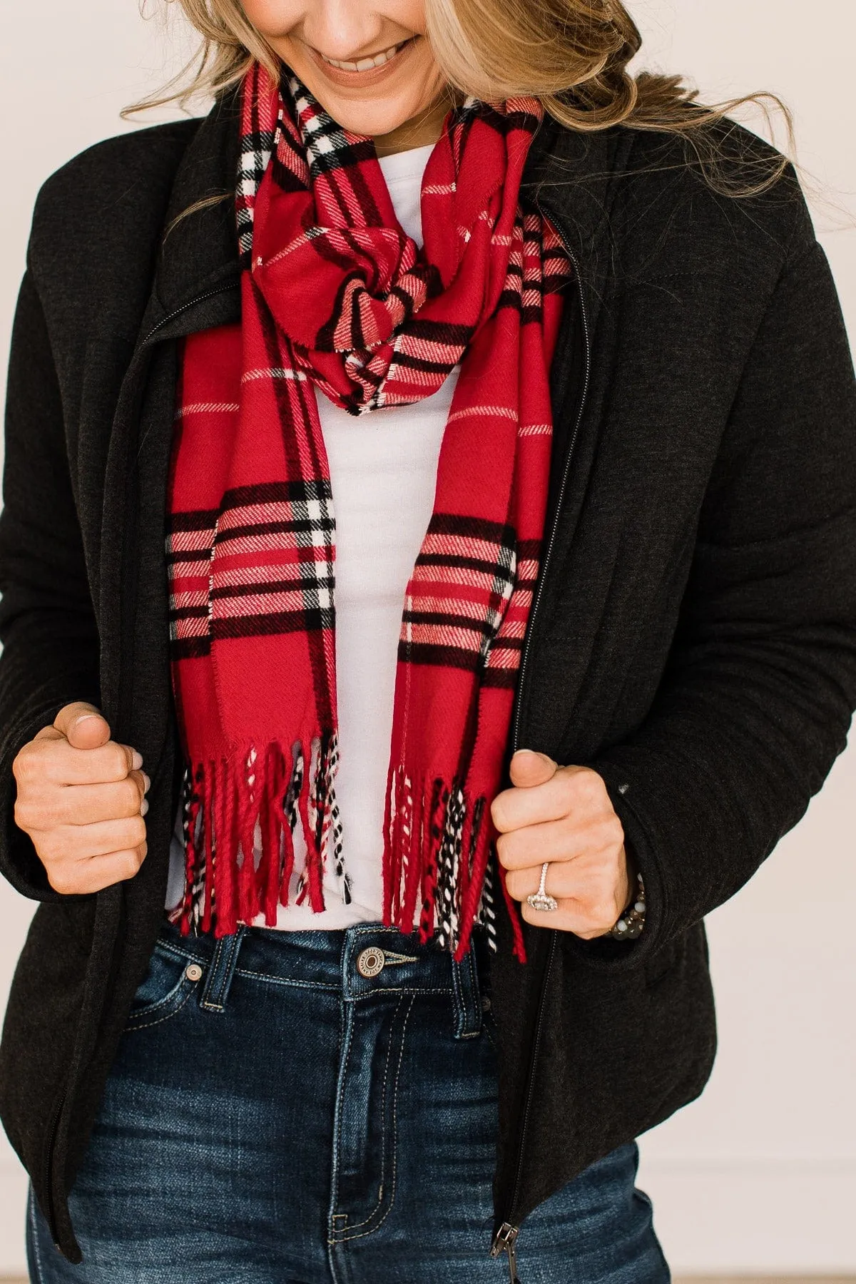 DOORBUSTER Festive Plaid Oblong Scarf