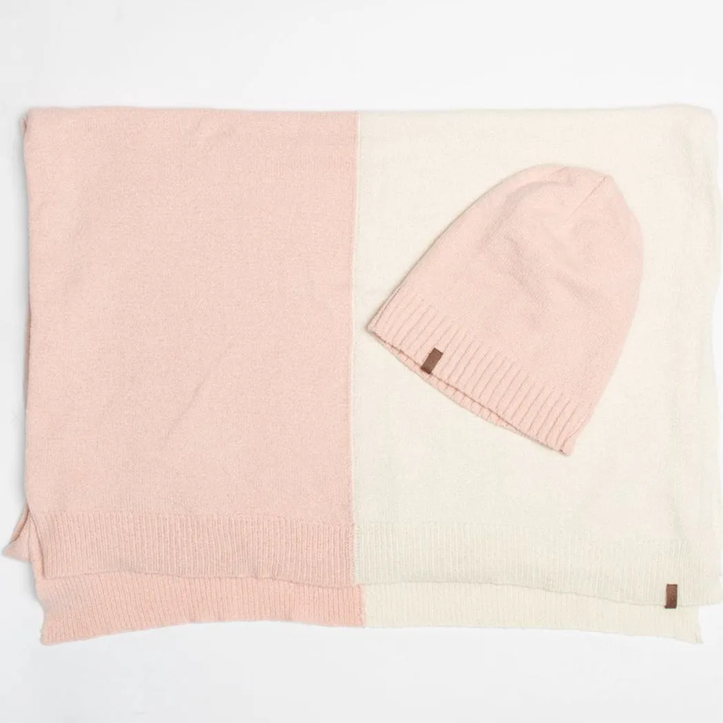 Faux Cashmere Scarf | Two Tone Blush