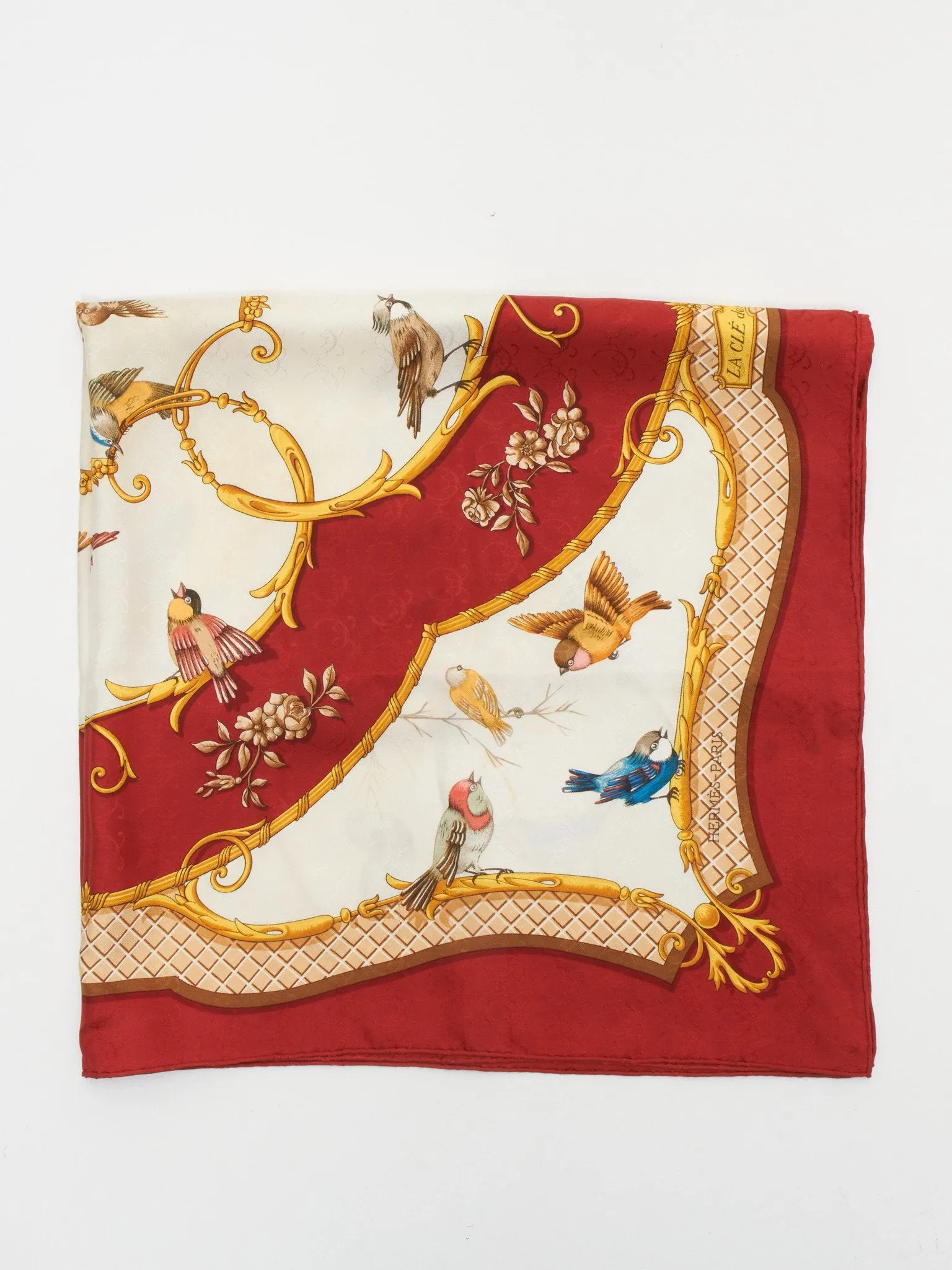 Hermès Vintage Bird Motif 90CM Silk Scarf