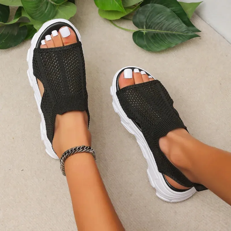 High-heeled Mesh Hollow Casual Running Sandal Plus Size 35-42 Footwear Size