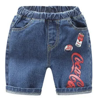 Hot Sale Baby Kid Denim Cute Cartoon Pattern Jean Shorts