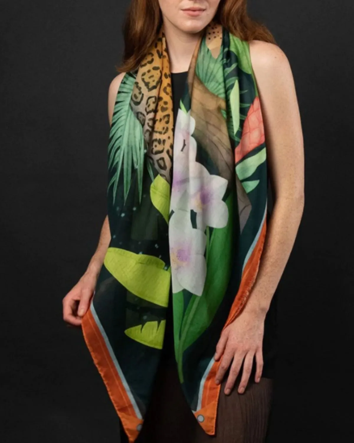 JAGUAR PRINT SILK SCARF