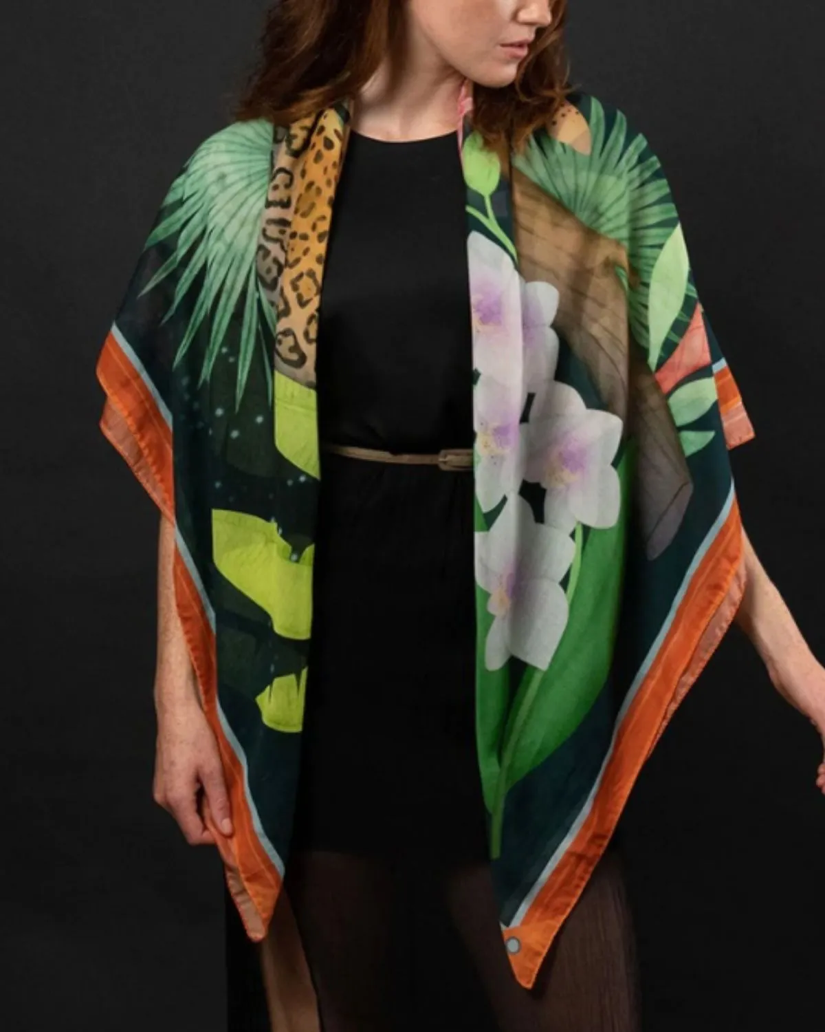 JAGUAR PRINT SILK SCARF