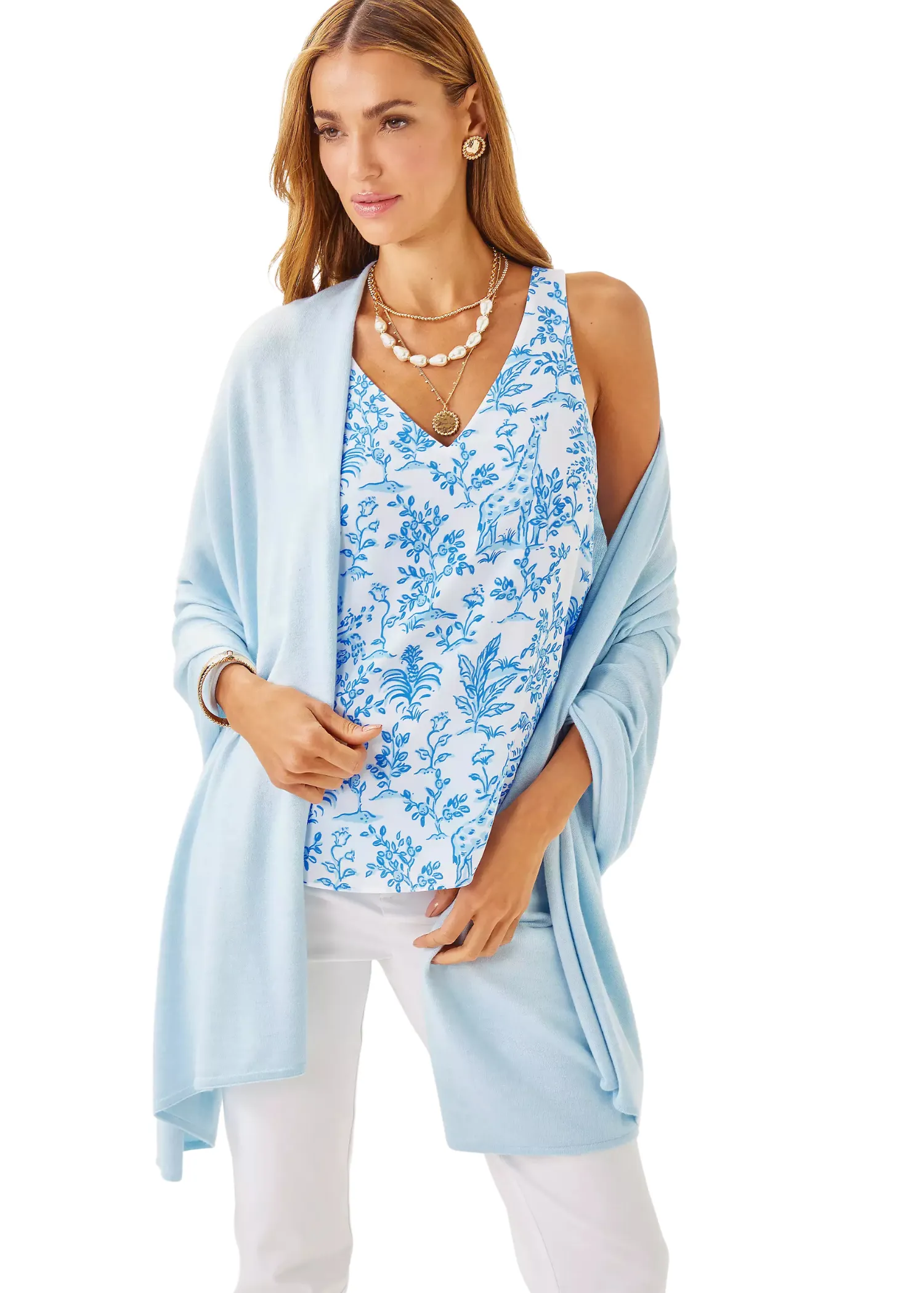 LANELLE CASHMERE WRAP - JACARANDA BLUE