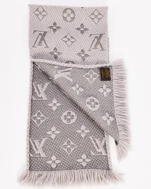 Louis Vuitton Grey Wool Oversized Monogram Scarf