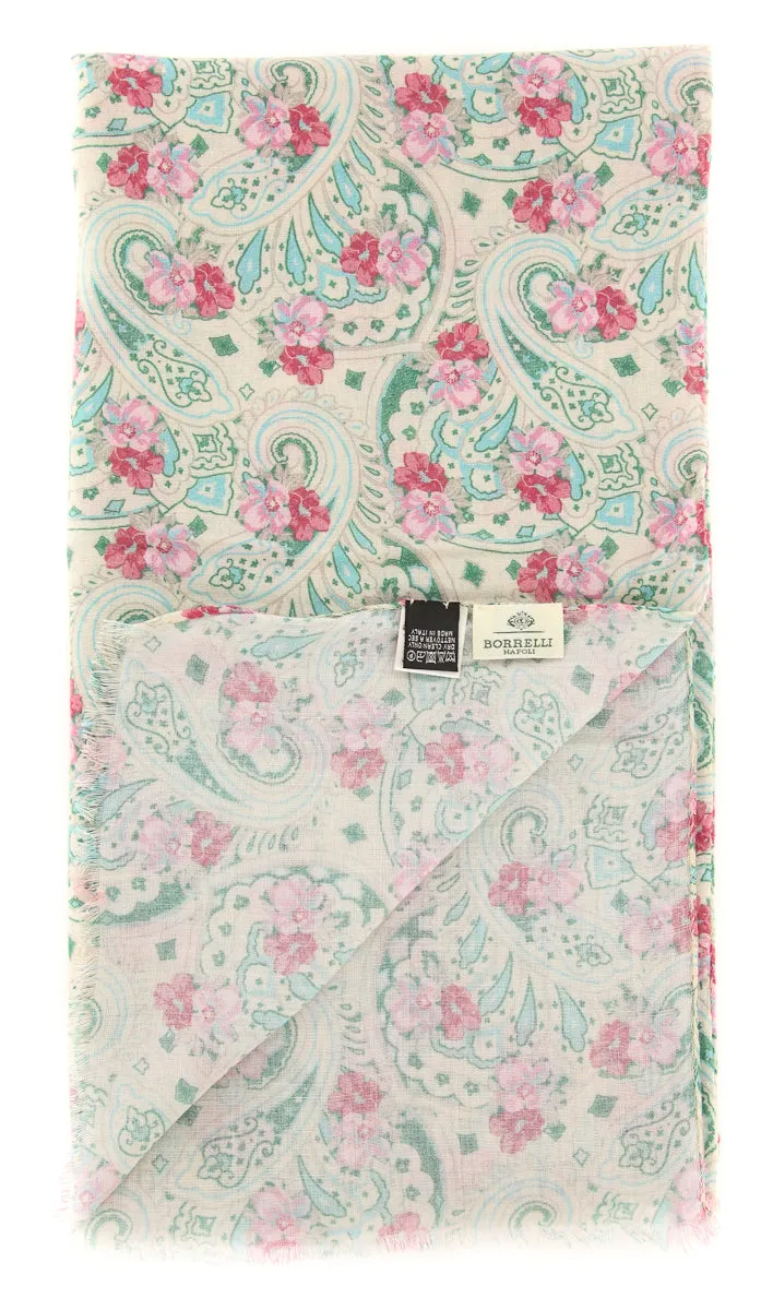 Luigi Borrelli Beige Wool Blend Scarf