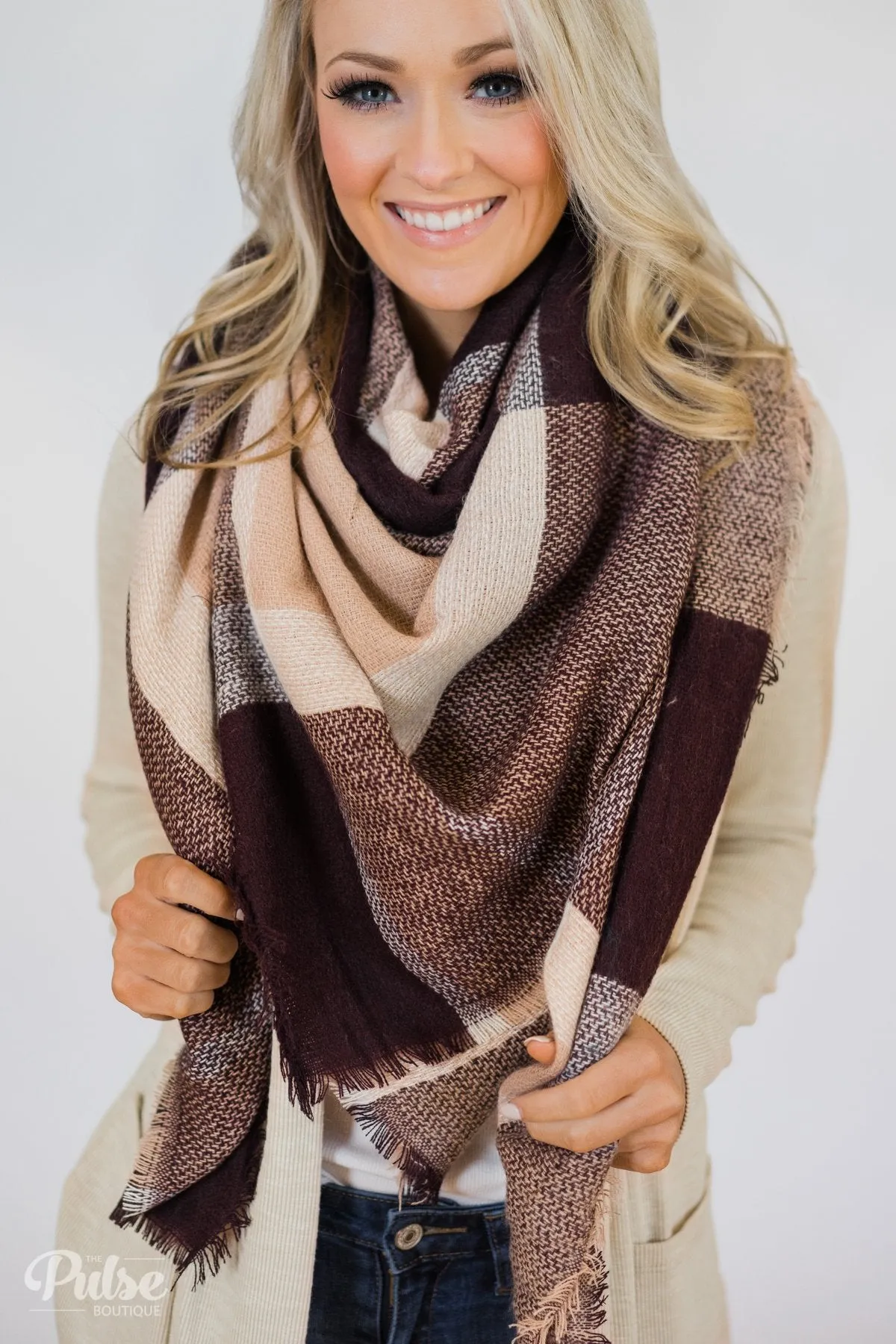 My Favorite Blanket Scarf- Cream & Dark Tones