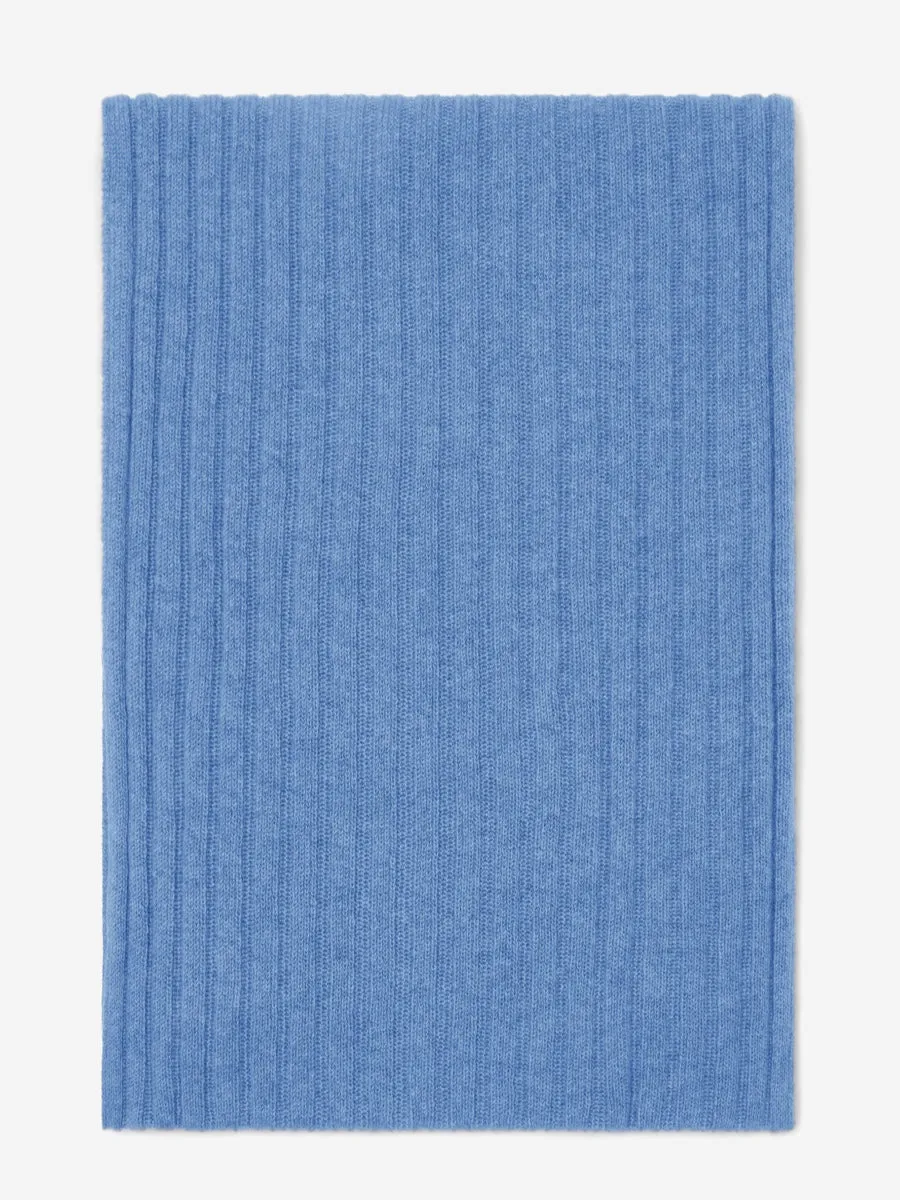 Napoli (light blue) - 100% cashmere ribbed scarf (unisex)