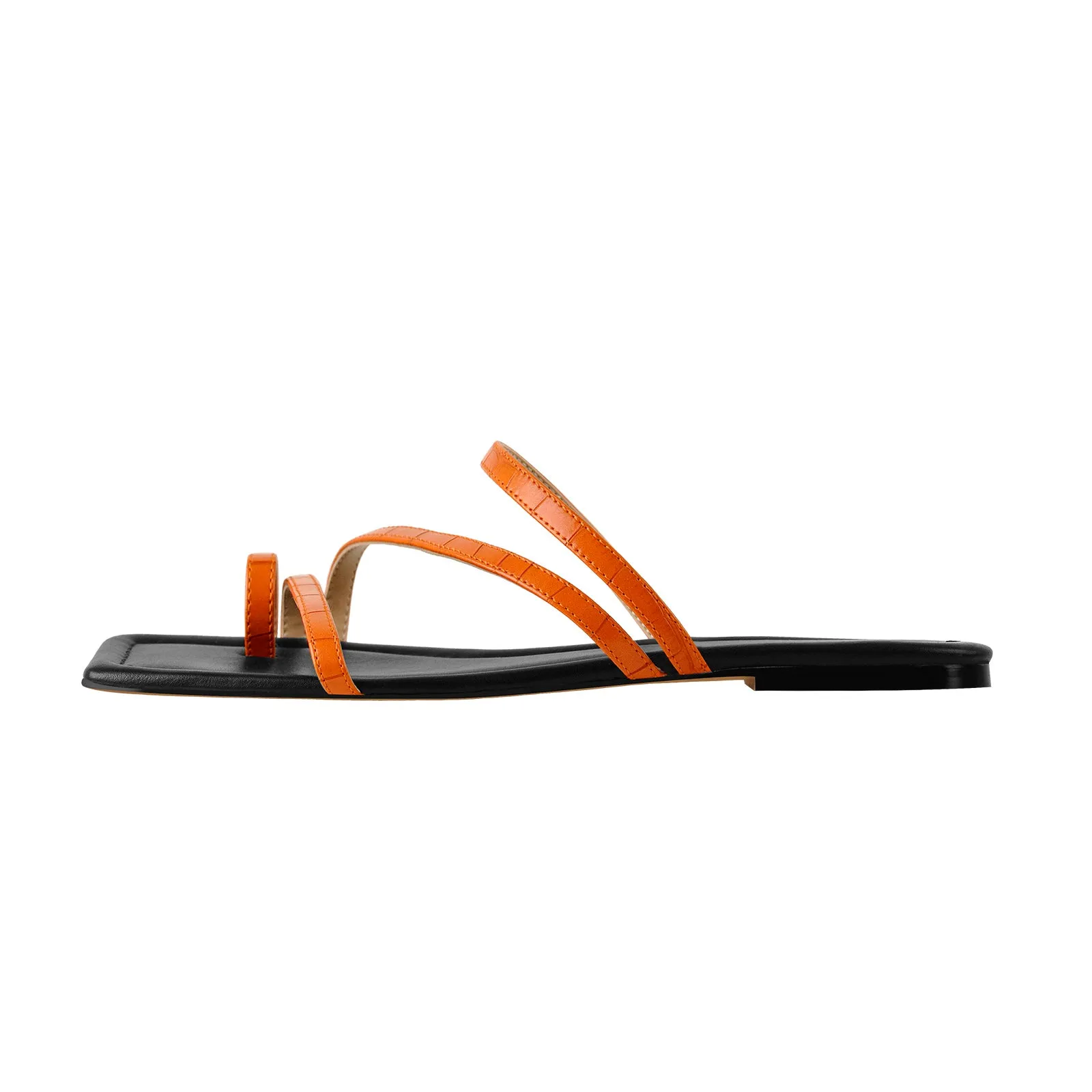 Orange Black Slipper Sandals