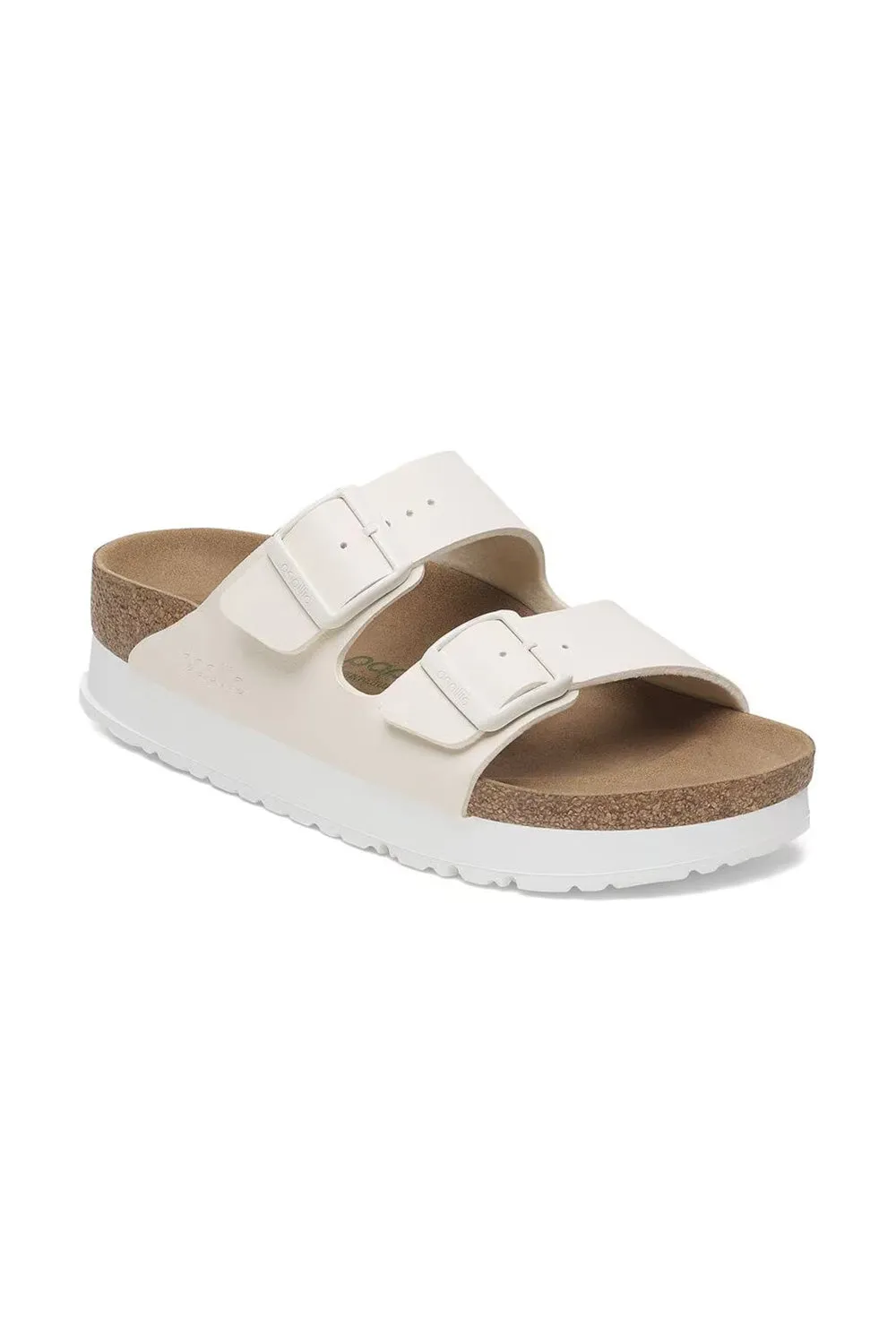 Papillio by Birkenstock Arizona Flex Platform Vegan Birko-Flor Sandals for Women in Eggshell | 1029127