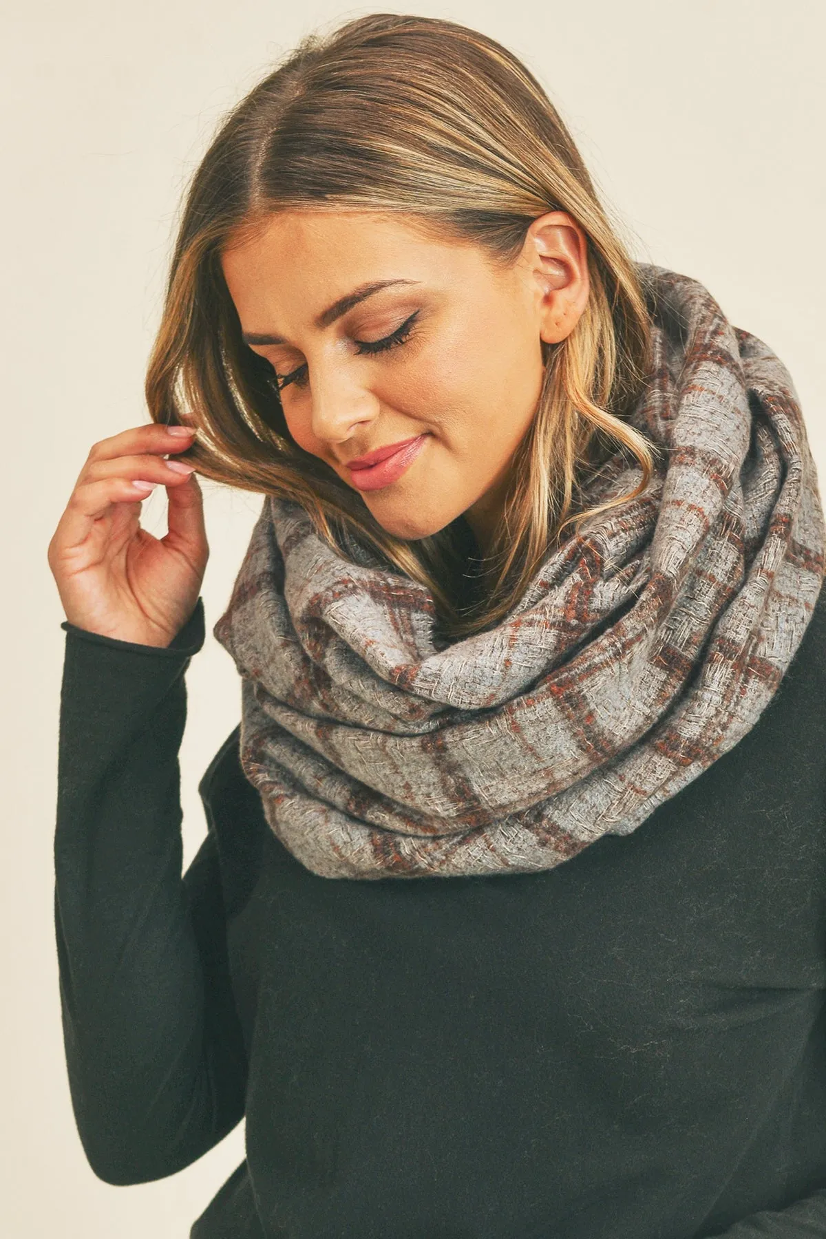 PLAID INFINITY SCARF