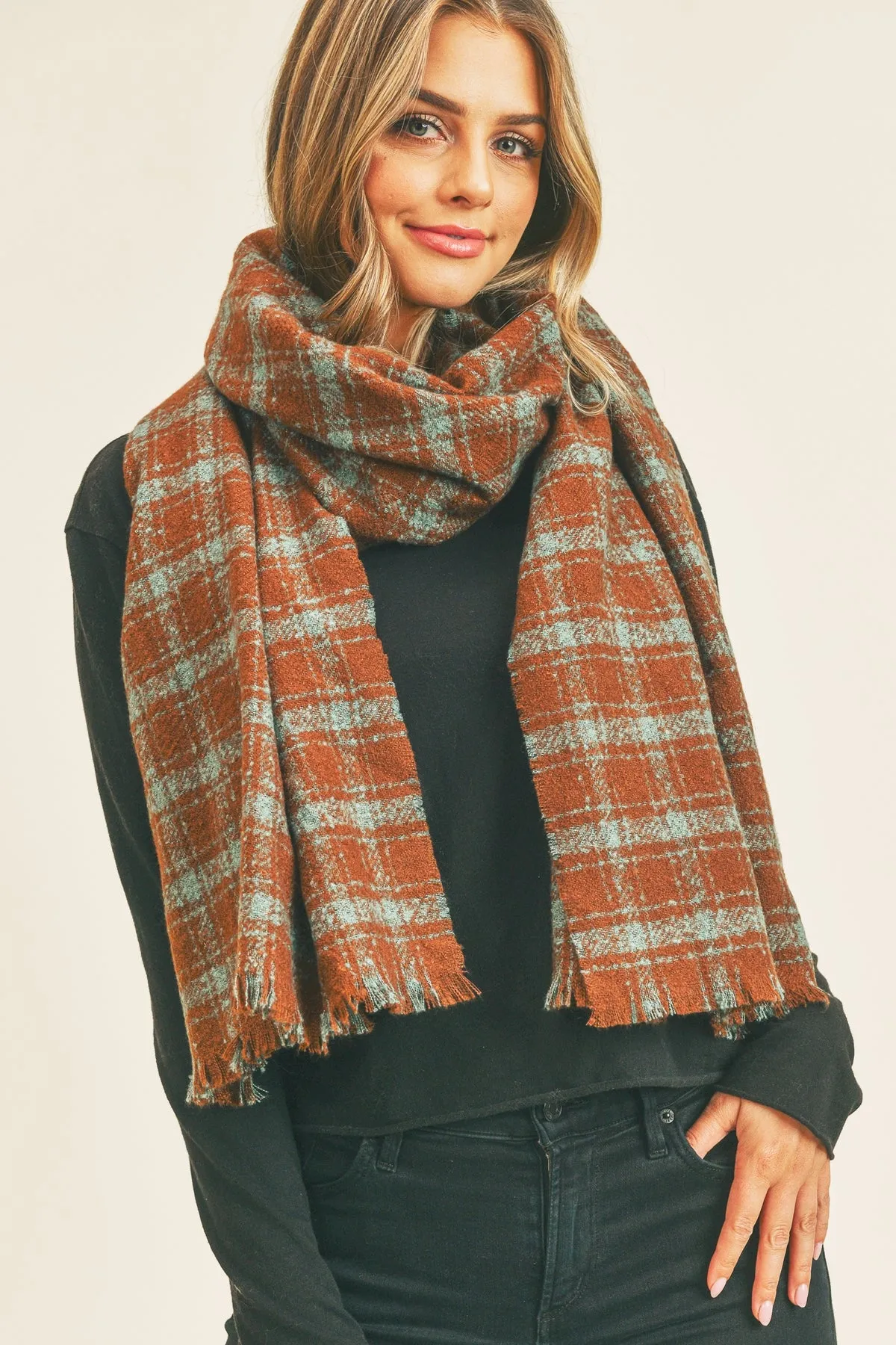 PLAID LUREX OBLONG SCARF