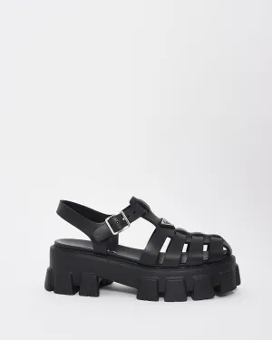 Prada Black Foam Rubber Gladiator Slingback Sandals - 10