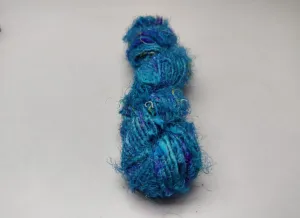 Recycled Sari Silk Yarn-Ocean Blue