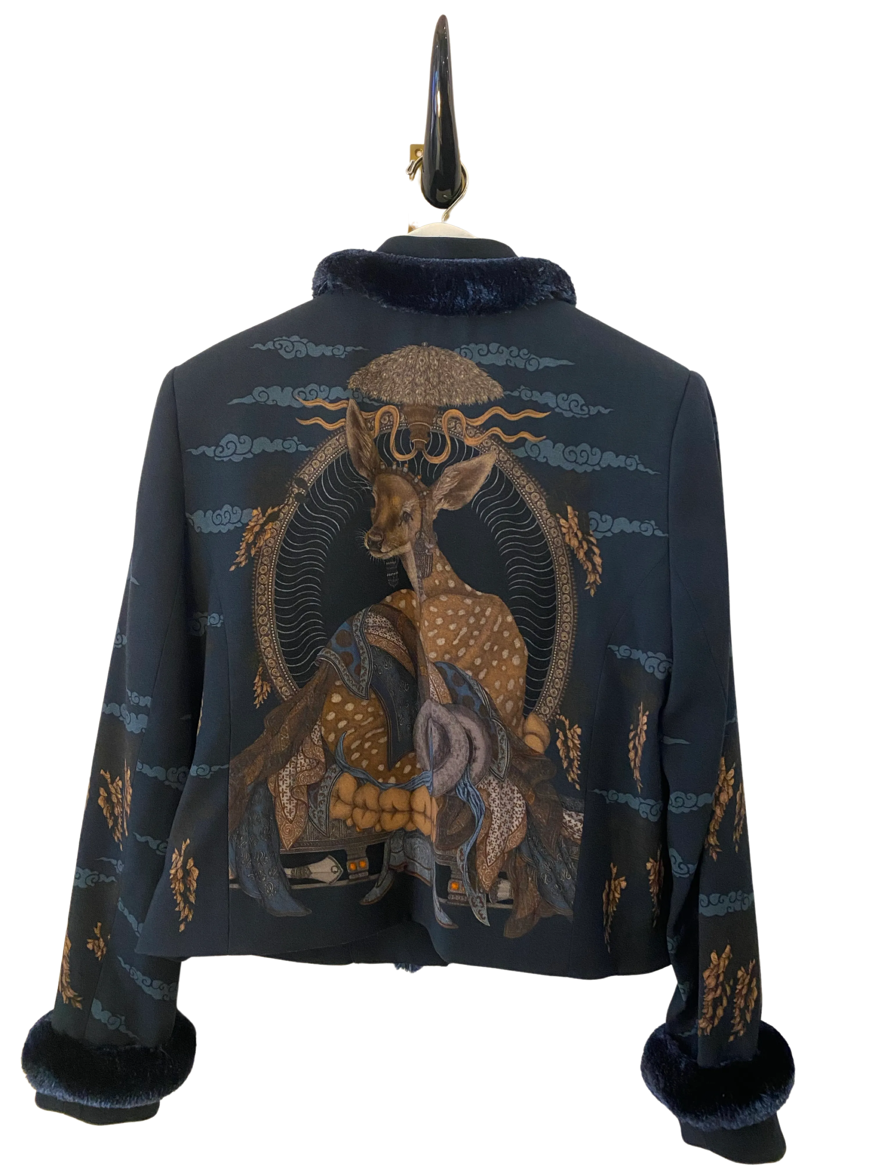 Sabina Savage "The Song Deer" Silk Trim Wool Jacket