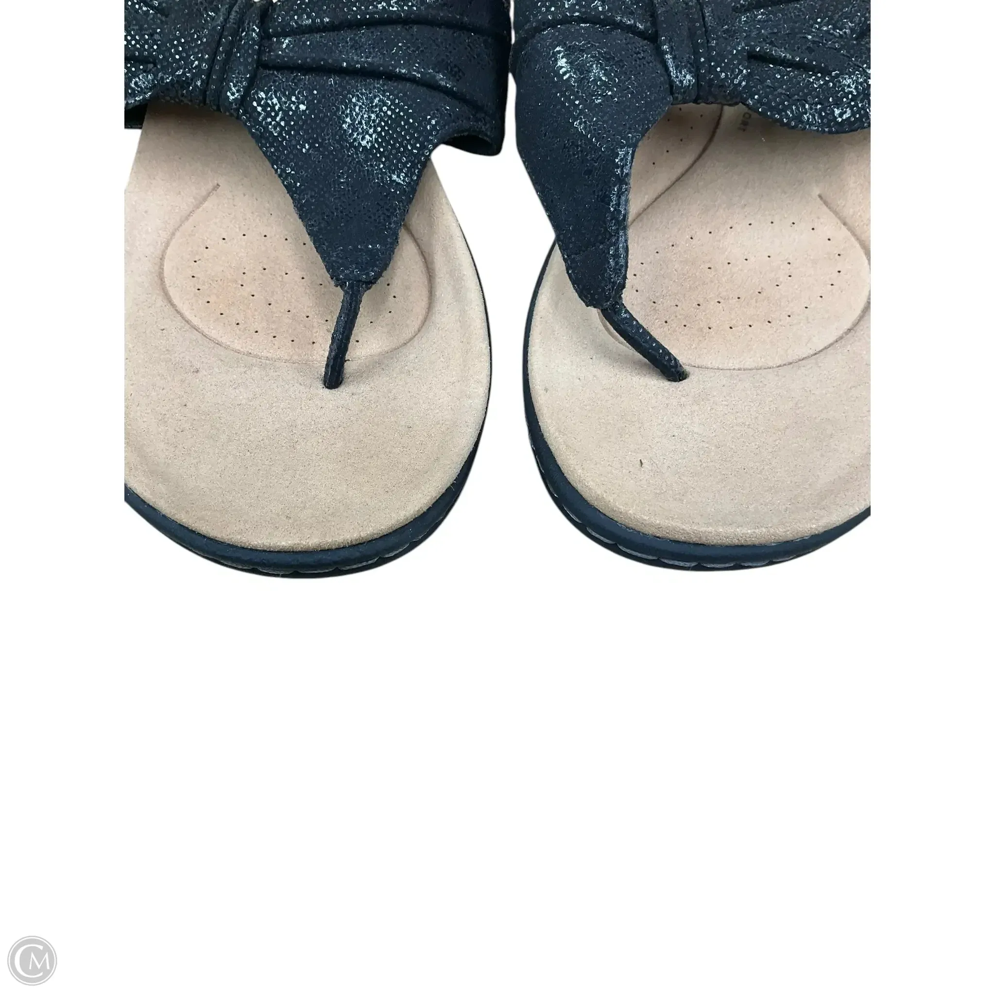 Sandals Flip Flops By Clarks In Black, Size: 6.5