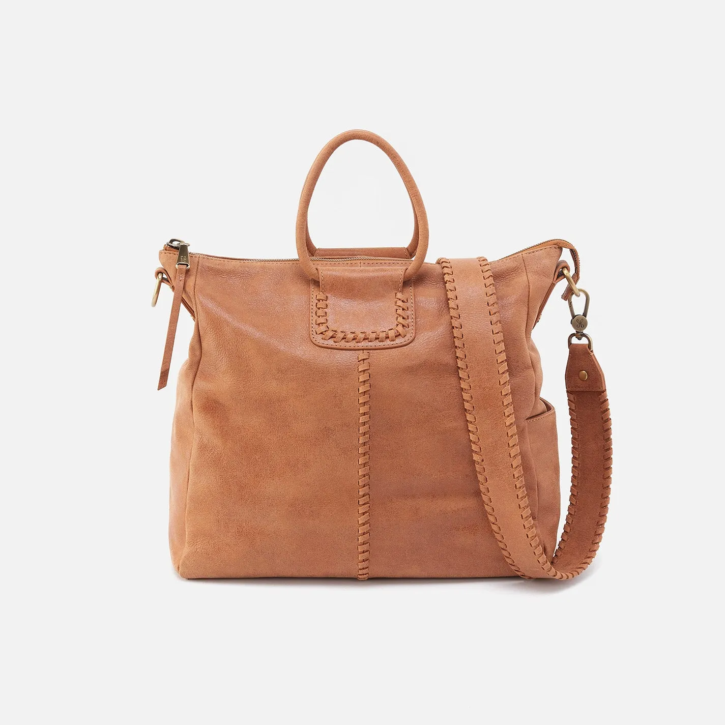 Sheila Large Satchel In Buffed Leather - Whiskey