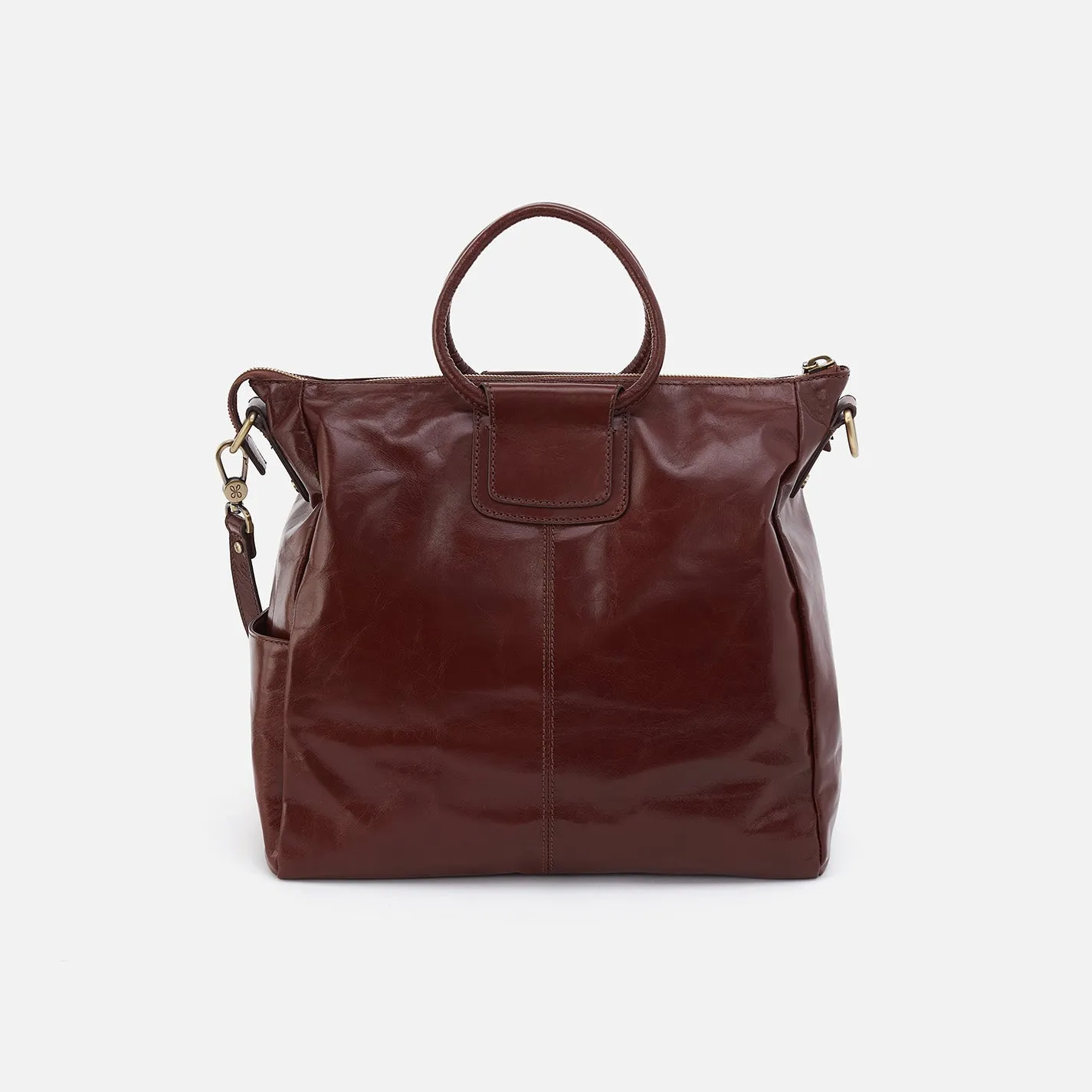 Sheila Large Satchel In Polished Leather - Chocolate