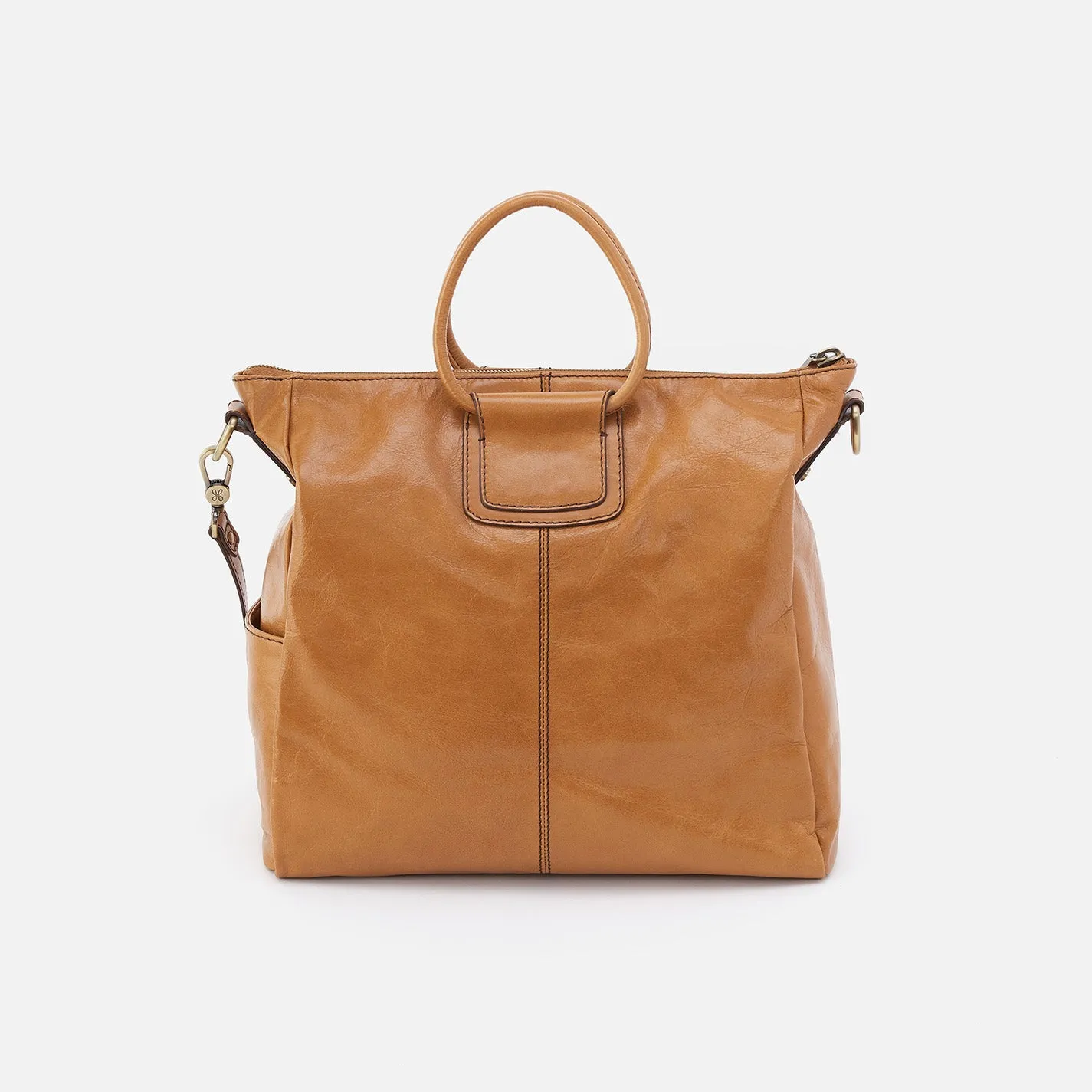 Sheila Large Satchel In Polished Leather - Natural