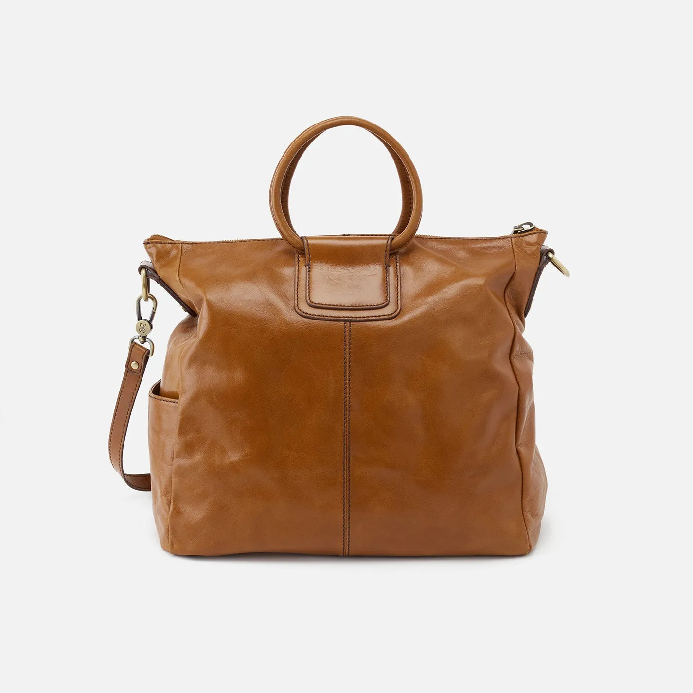 Sheila Large Satchel in Polished Leather - Truffle