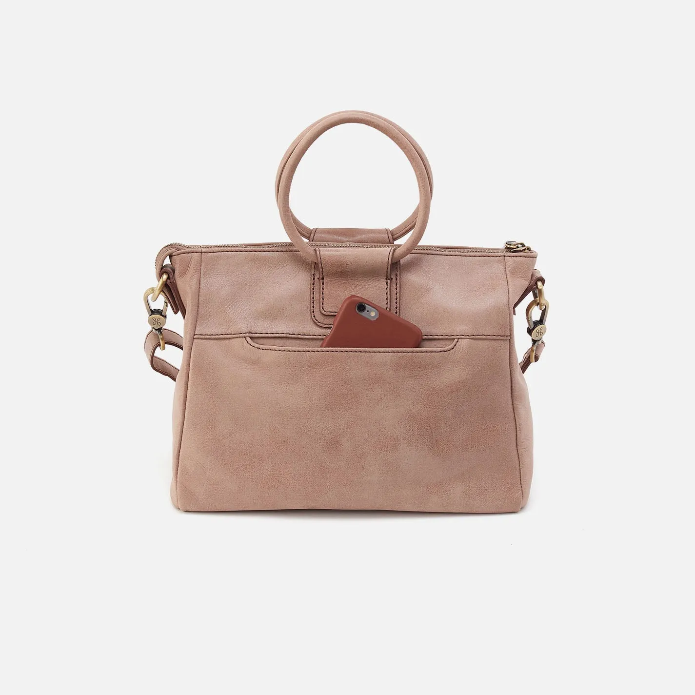 Sheila Medium Satchel In Buffed Leather - Hazel