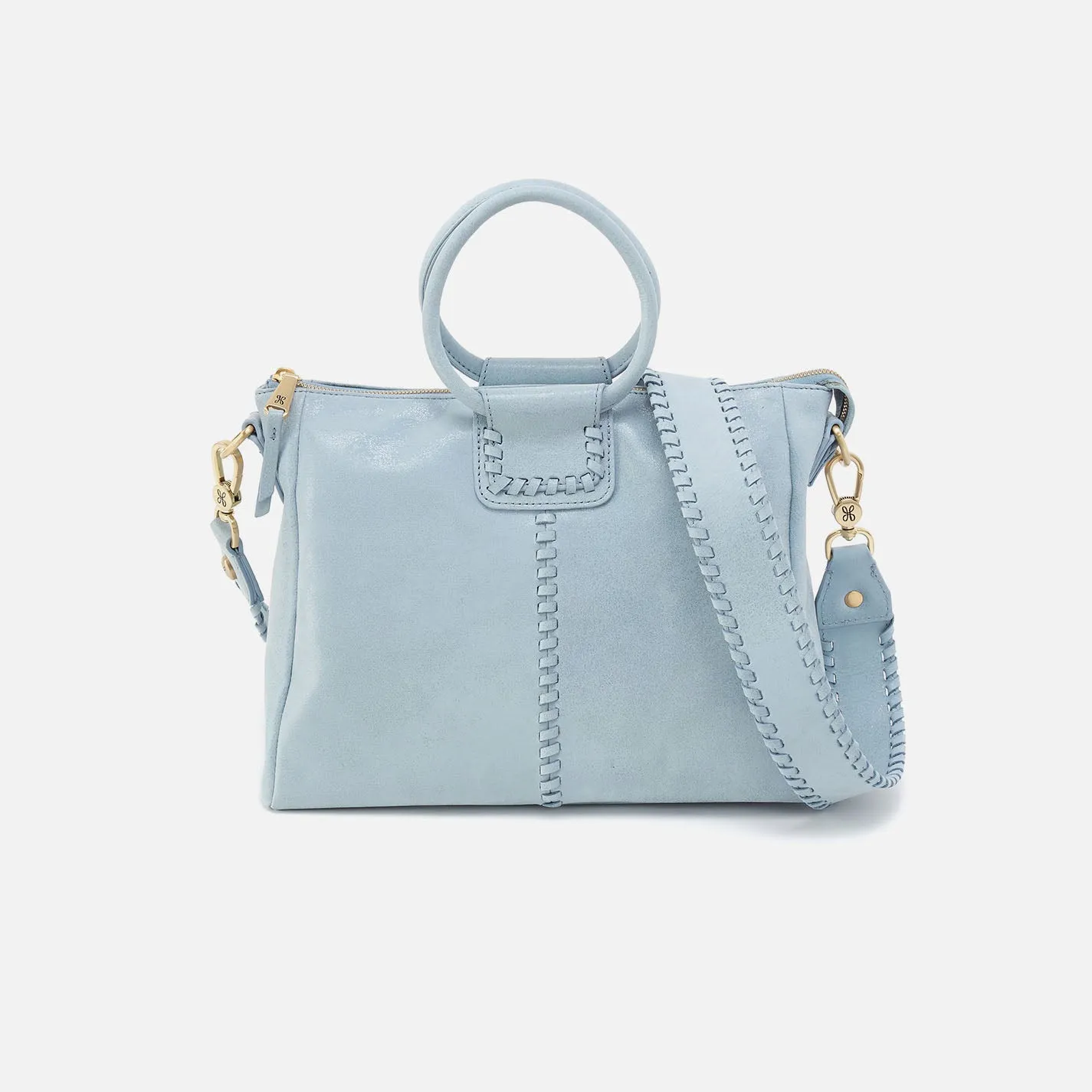 Sheila Medium Satchel In Buffed Leather - Sky