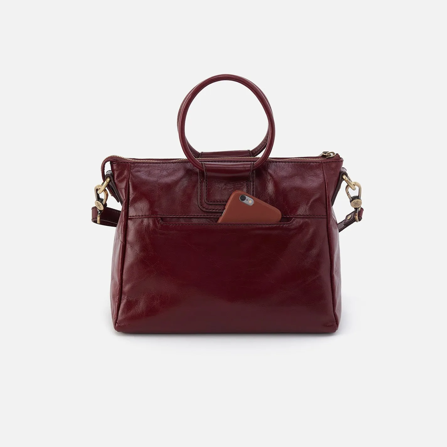 Sheila Medium Satchel In Polished Leather - Winterberry