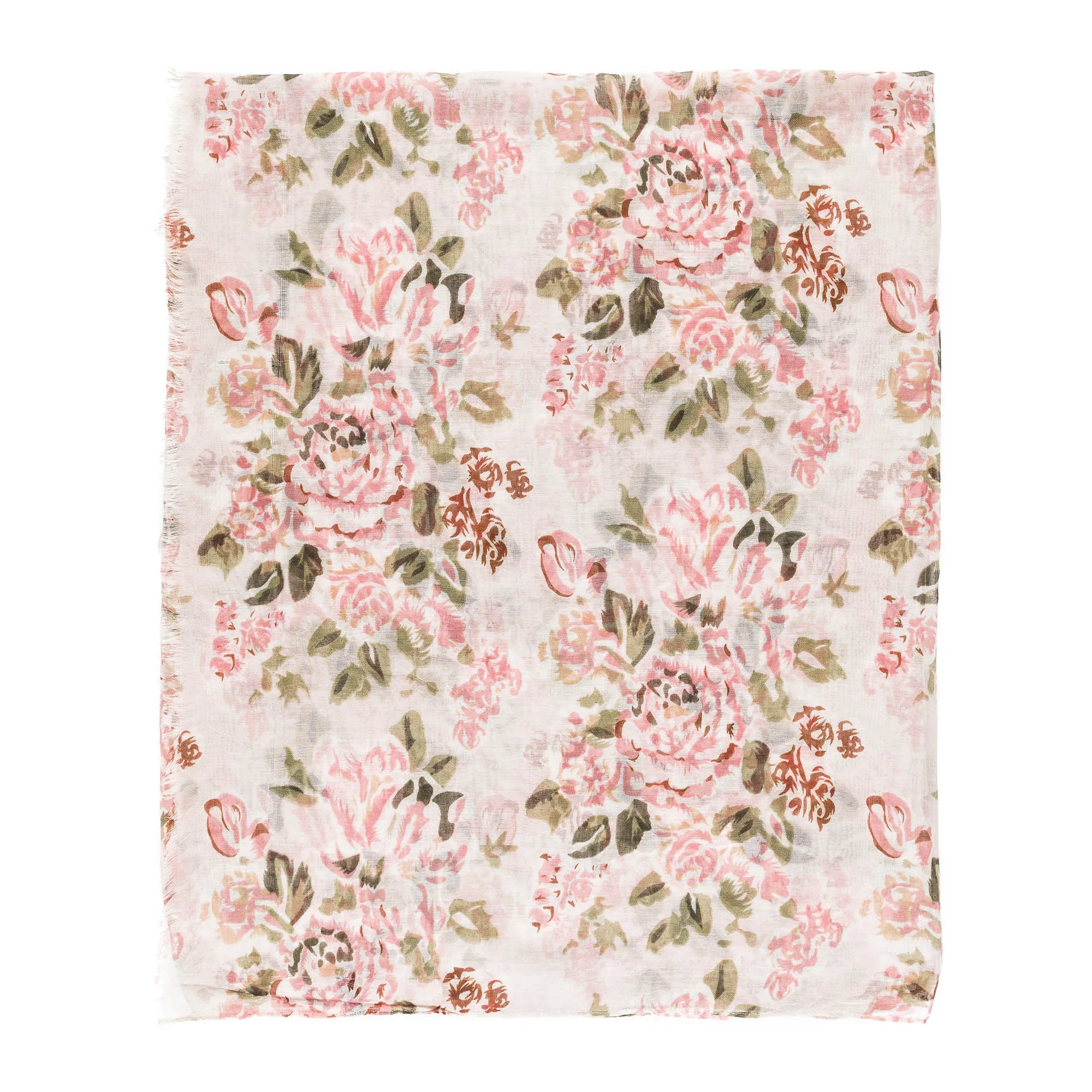 Spanish Design Printed Viscose Scarf (Beige Rose)