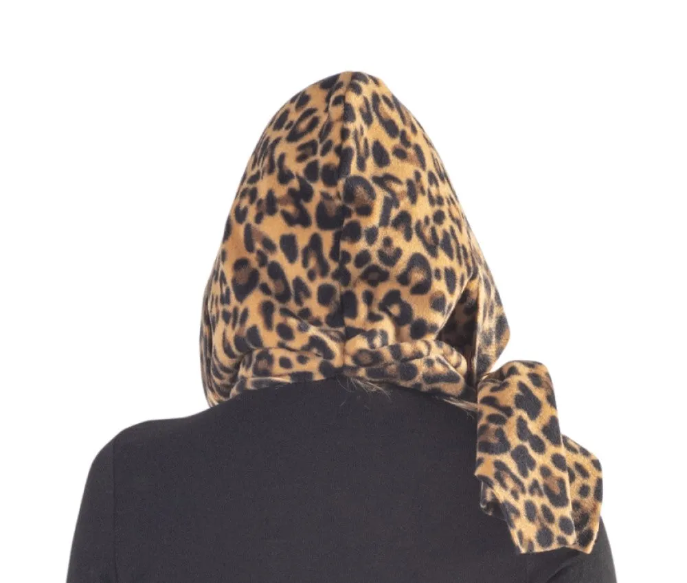 Stella Fleece Hooded Wraparound Print Scarf