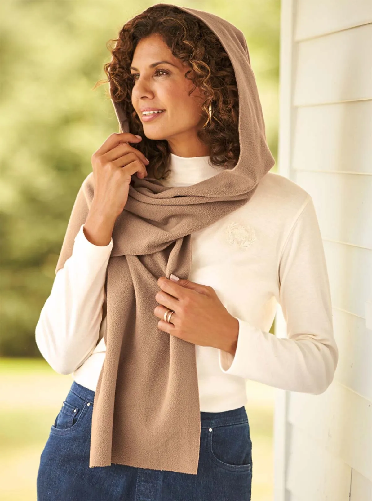 Stella Fleece Hooded Wraparound Scarf