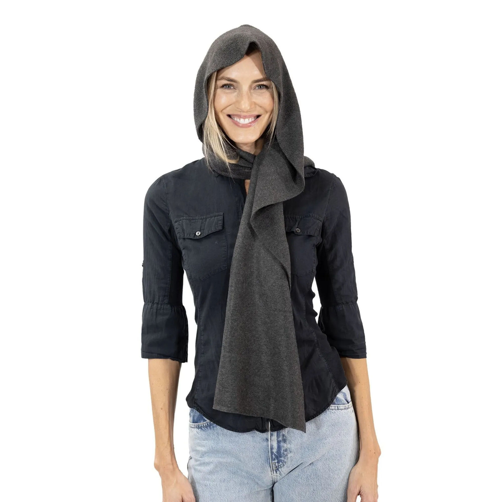 Stella Fleece Hooded Wraparound Scarf