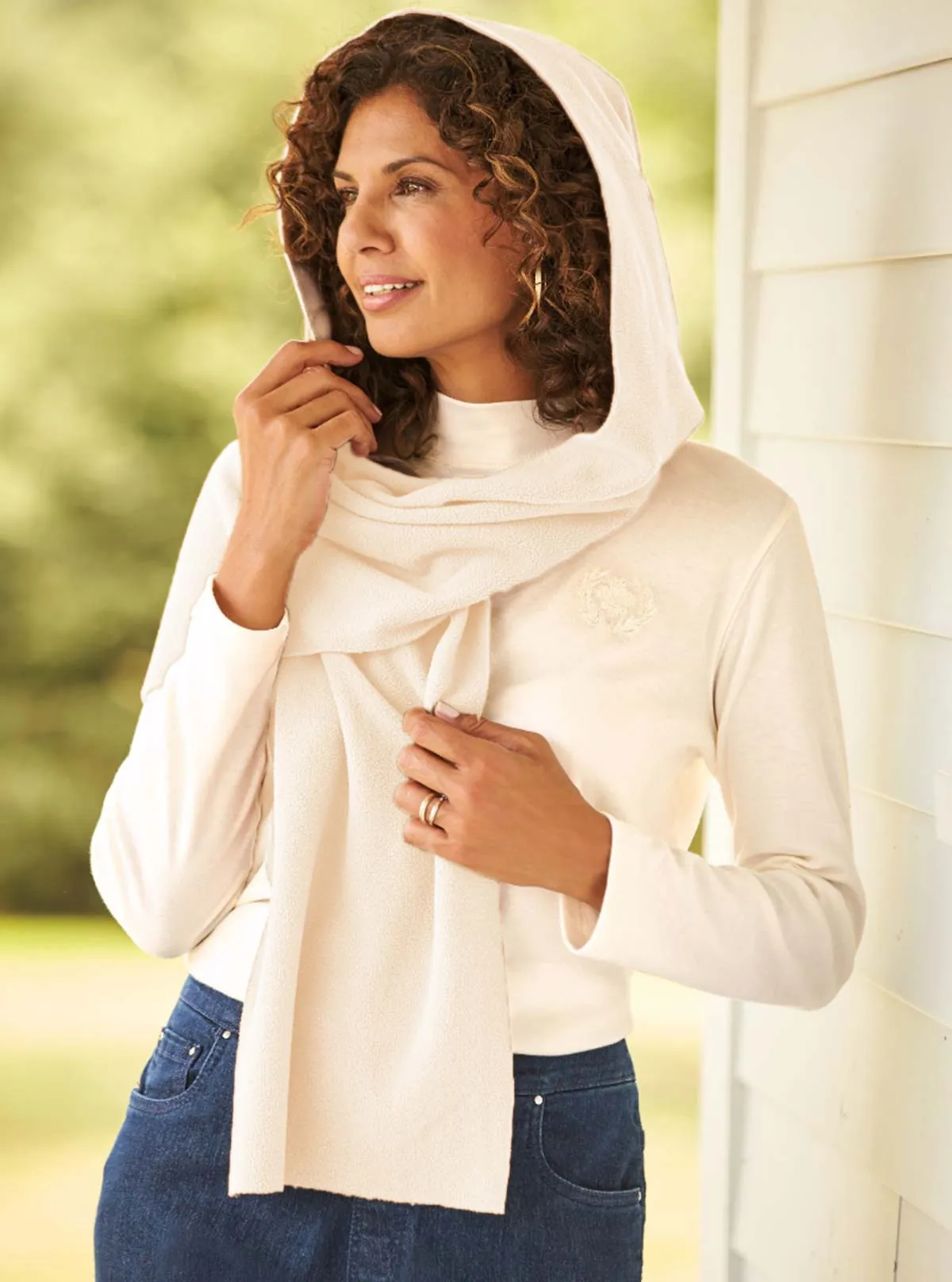 Stella Fleece Hooded Wraparound Scarf