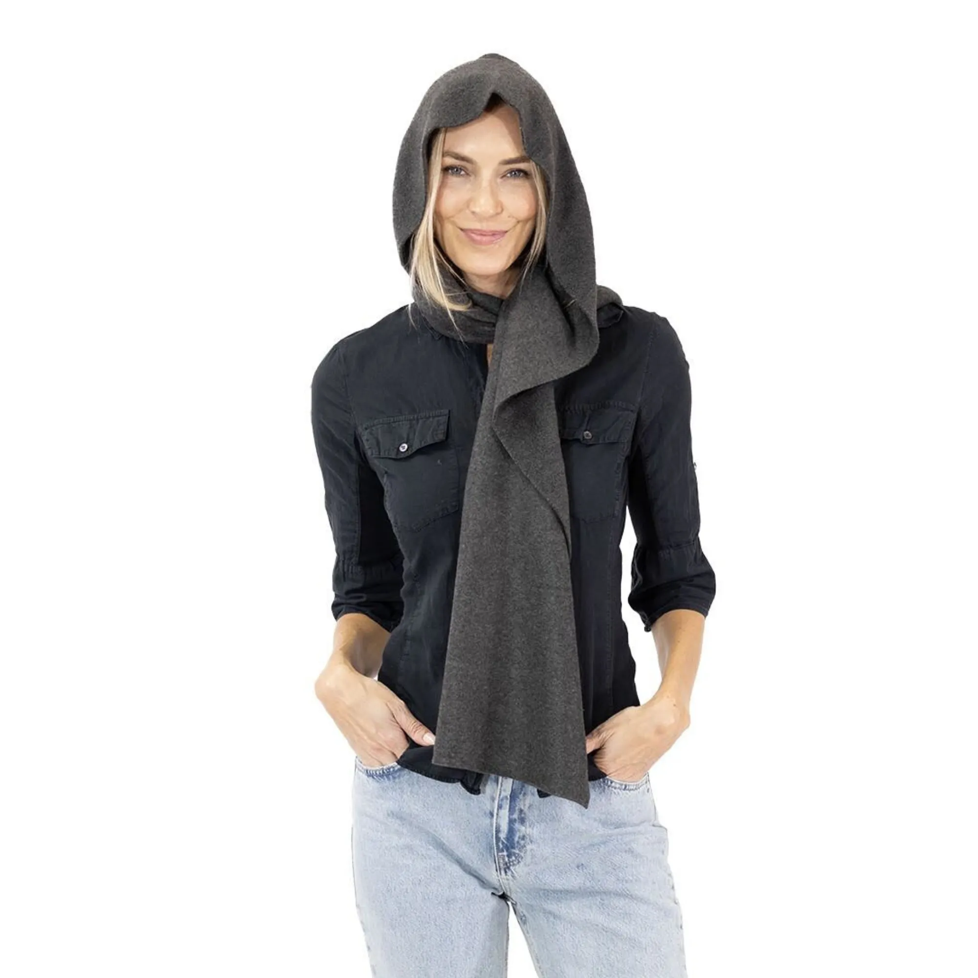 Stella Fleece Hooded Wraparound Scarf