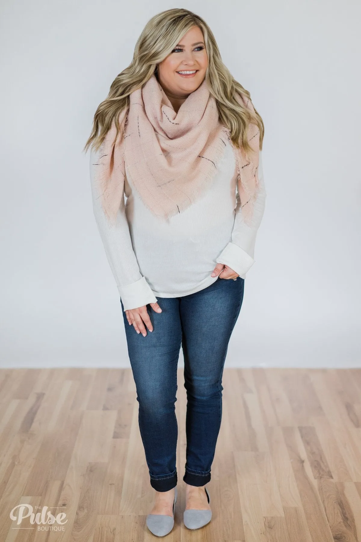 The Perfect Blanket Scarf- Blush