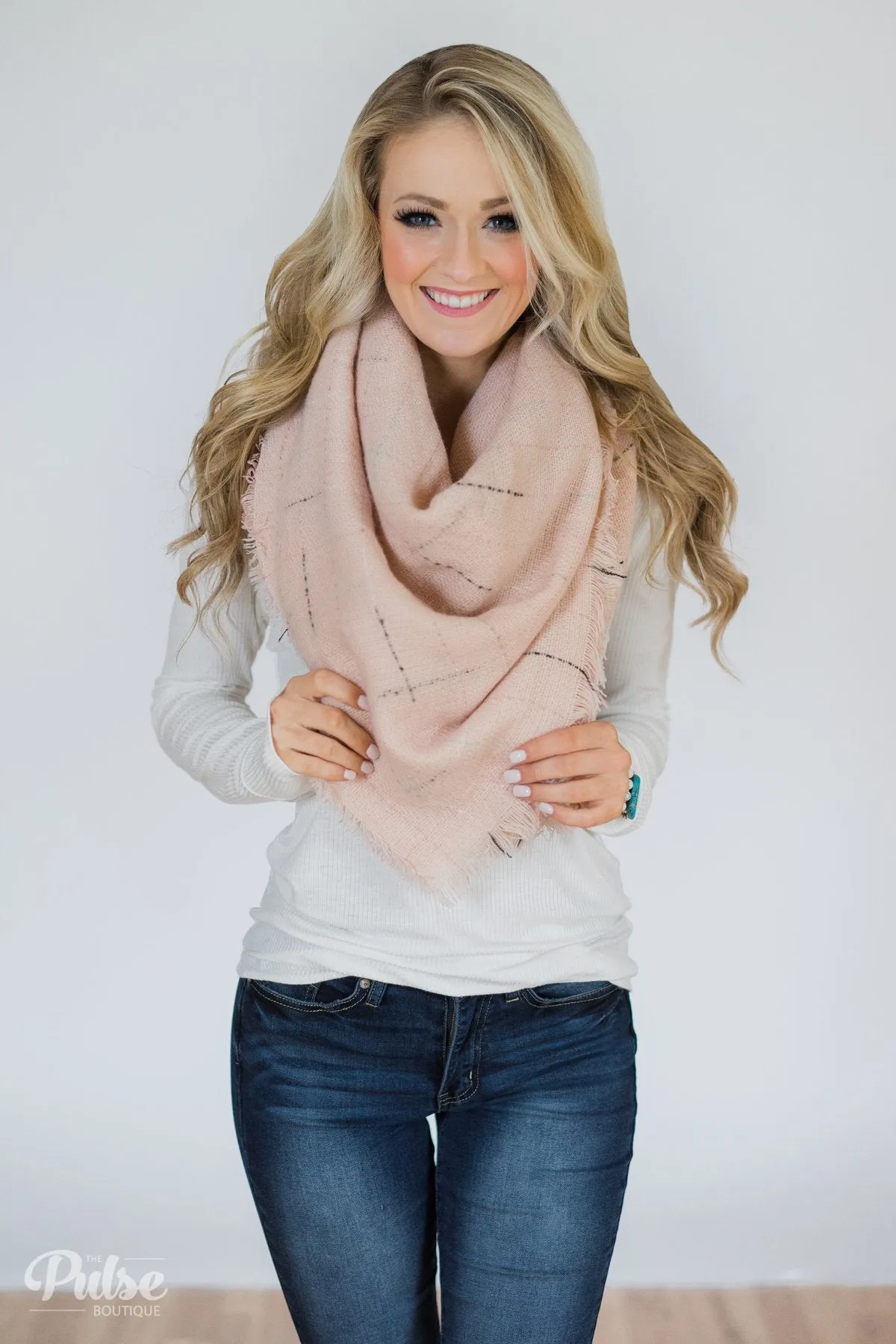 The Perfect Blanket Scarf- Blush