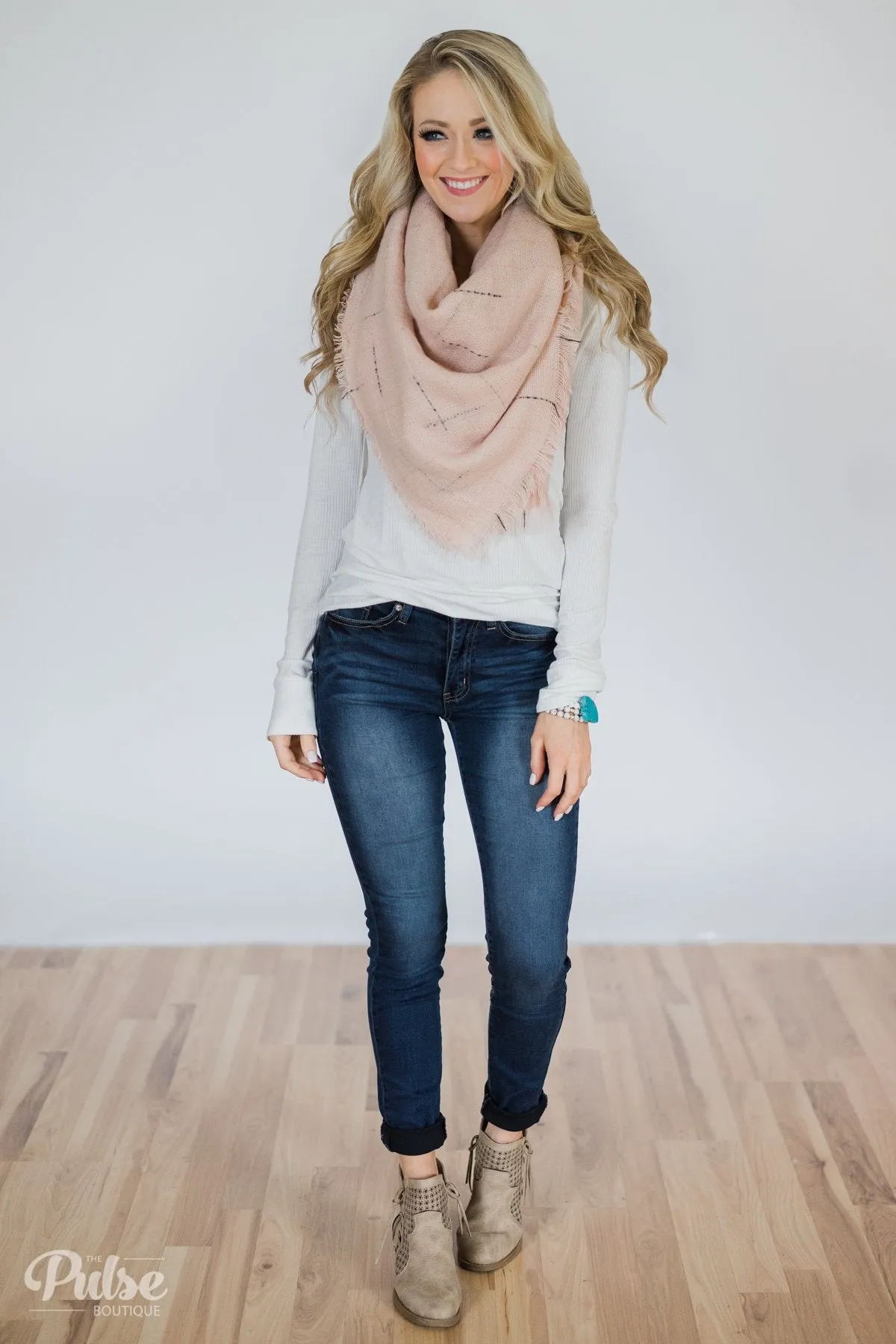 The Perfect Blanket Scarf- Blush