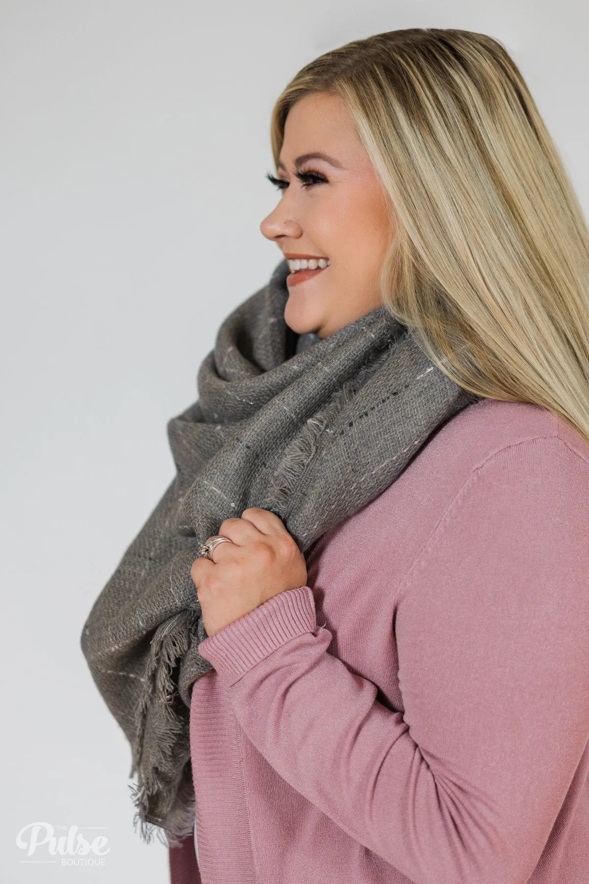 The Perfect Blanket Scarf- Grey