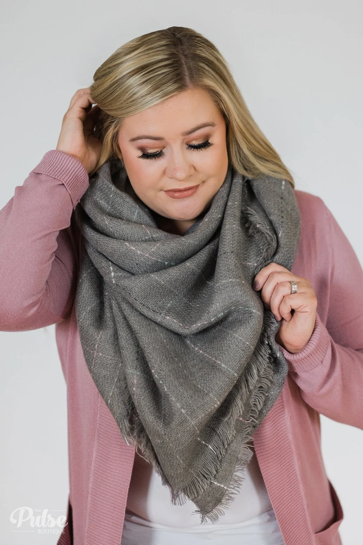 The Perfect Blanket Scarf- Grey